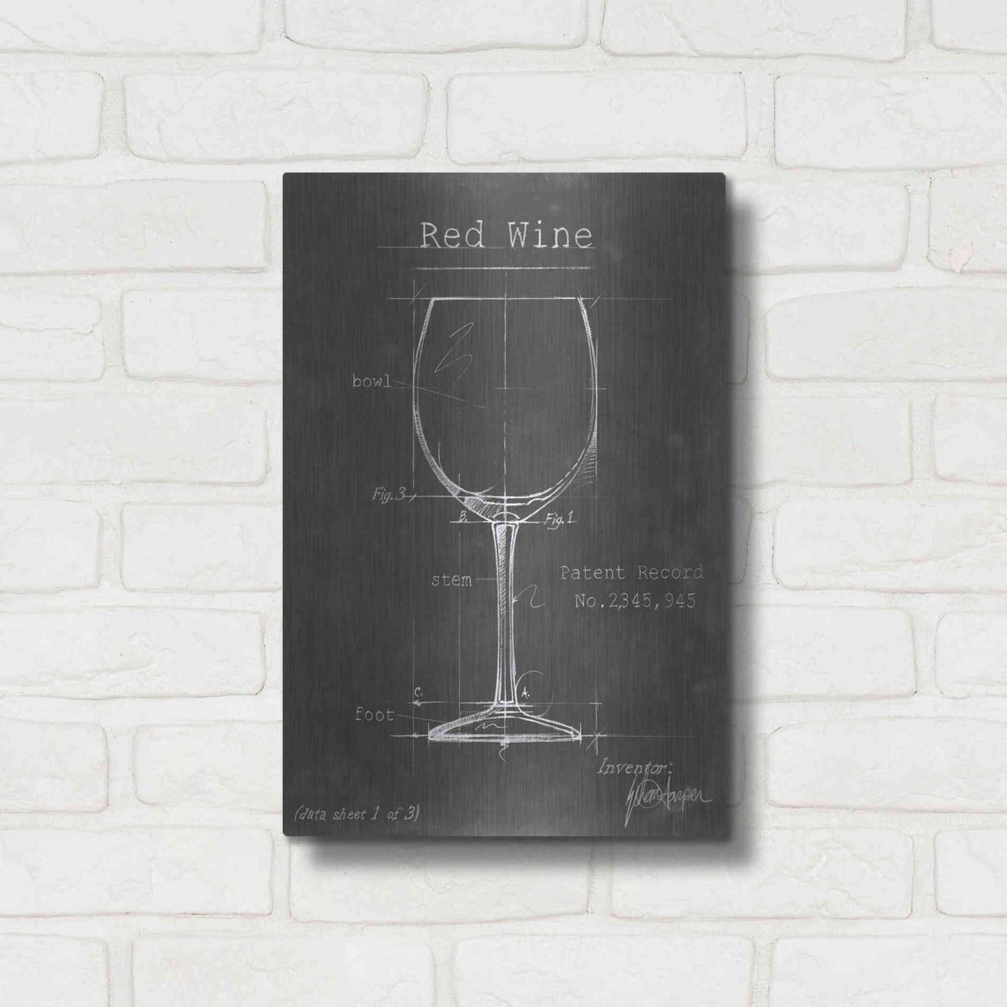 Luxe Metal Art 'Barware Blueprint III' by Ethan Harper Metal Wall Art,12x16