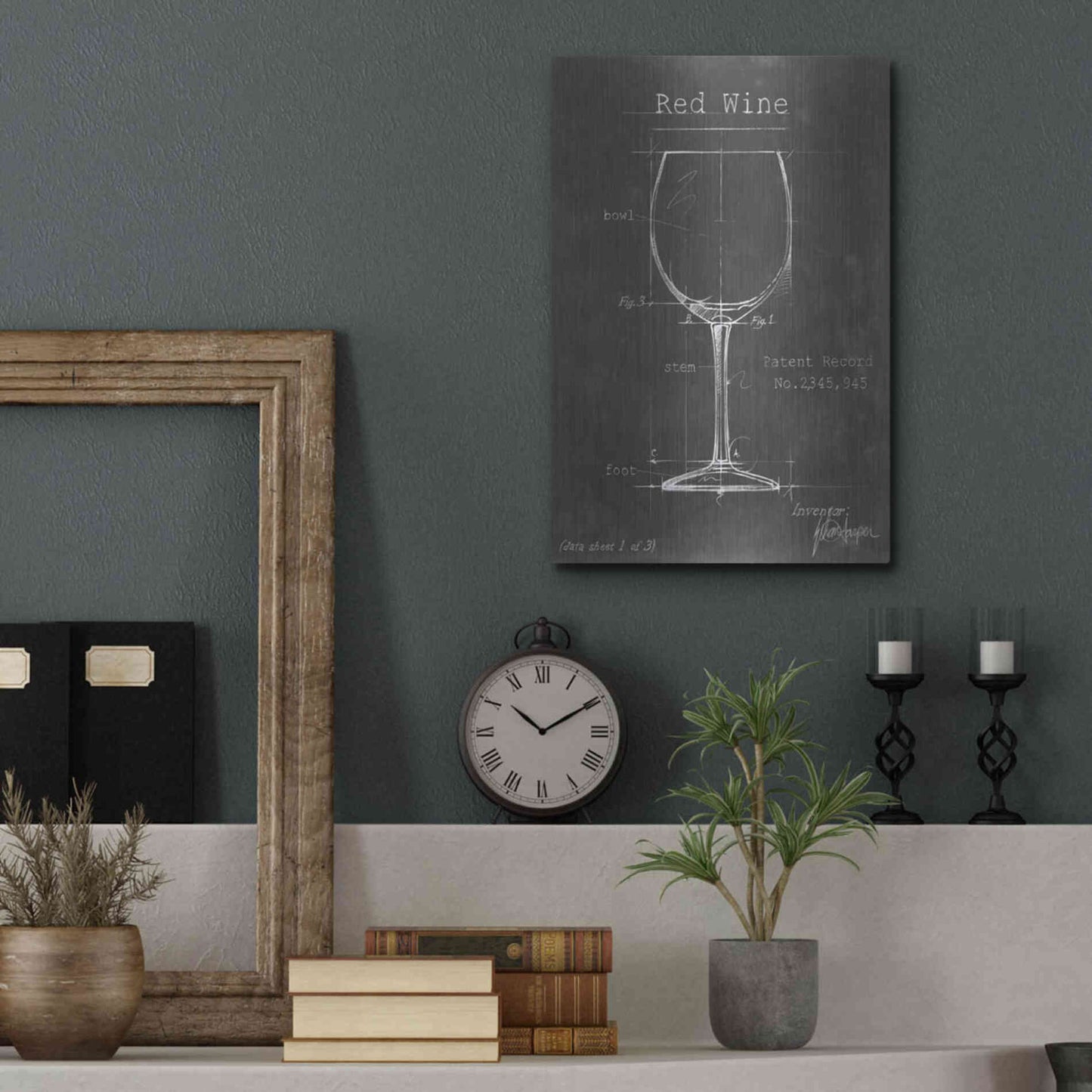 Luxe Metal Art 'Barware Blueprint III' by Ethan Harper Metal Wall Art,12x16