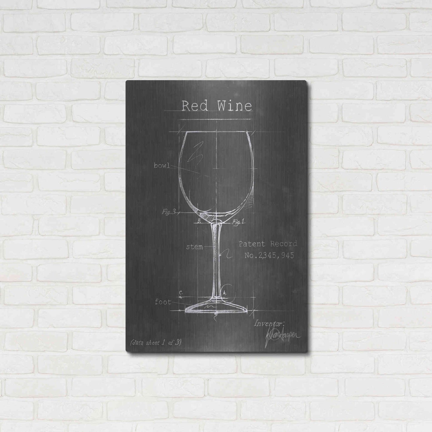Luxe Metal Art 'Barware Blueprint III' by Ethan Harper Metal Wall Art,24x36