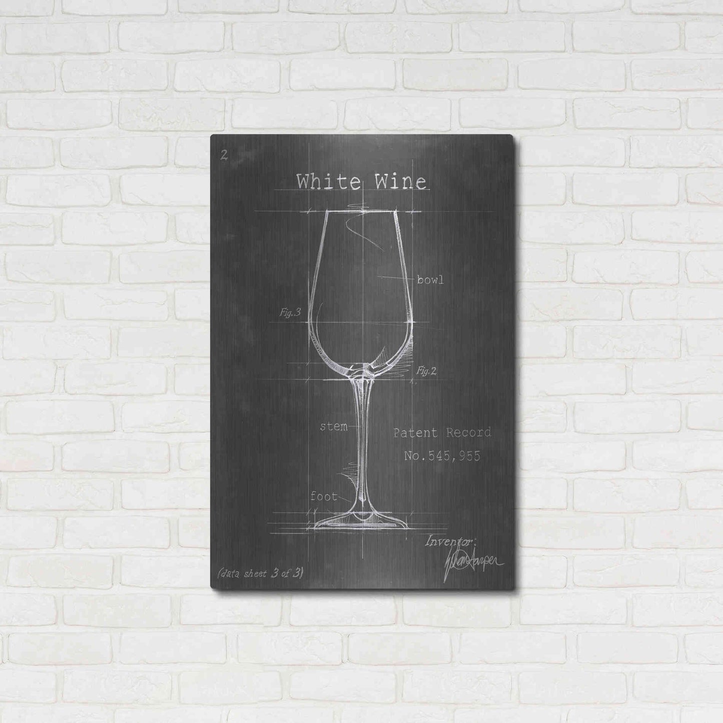 Luxe Metal Art 'Barware Blueprint IV' by Ethan Harper Metal Wall Art,24x36