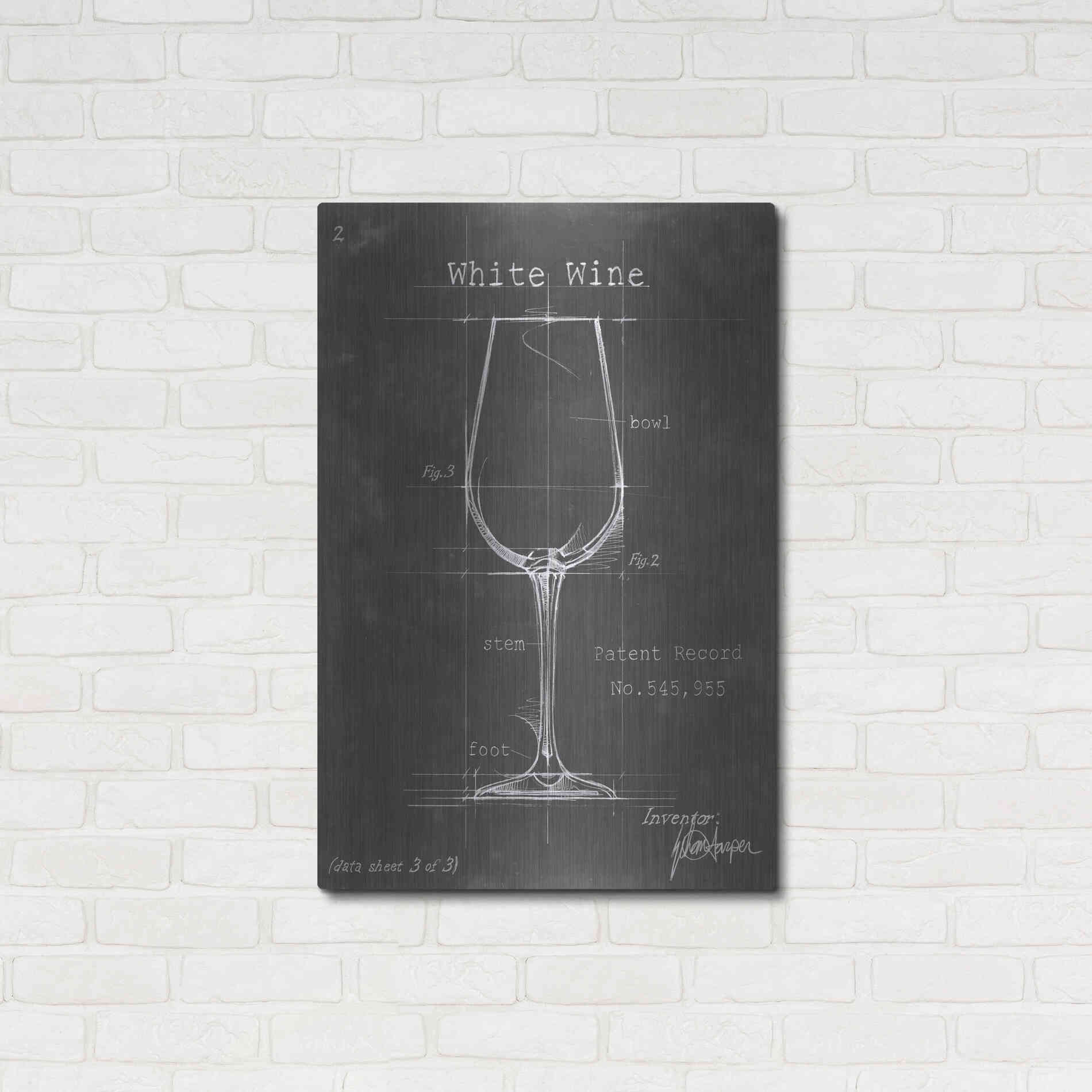 Luxe Metal Art 'Barware Blueprint IV' by Ethan Harper Metal Wall Art,24x36