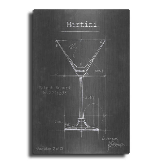 Luxe Metal Art 'Barware Blueprint V' by Ethan Harper Metal Wall Art