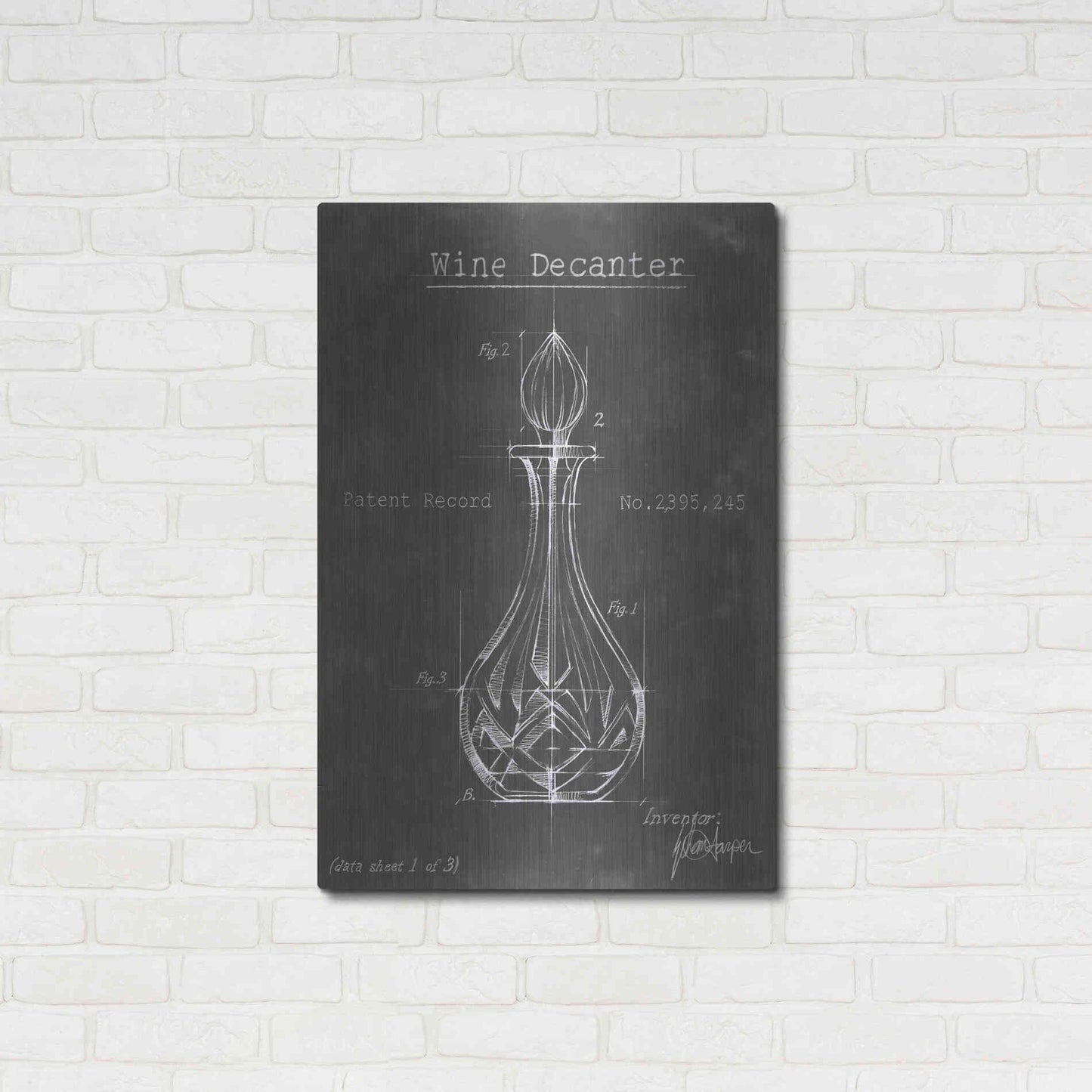 Luxe Metal Art 'Barware Blueprint VIII' by Ethan Harper Metal Wall Art,24x36