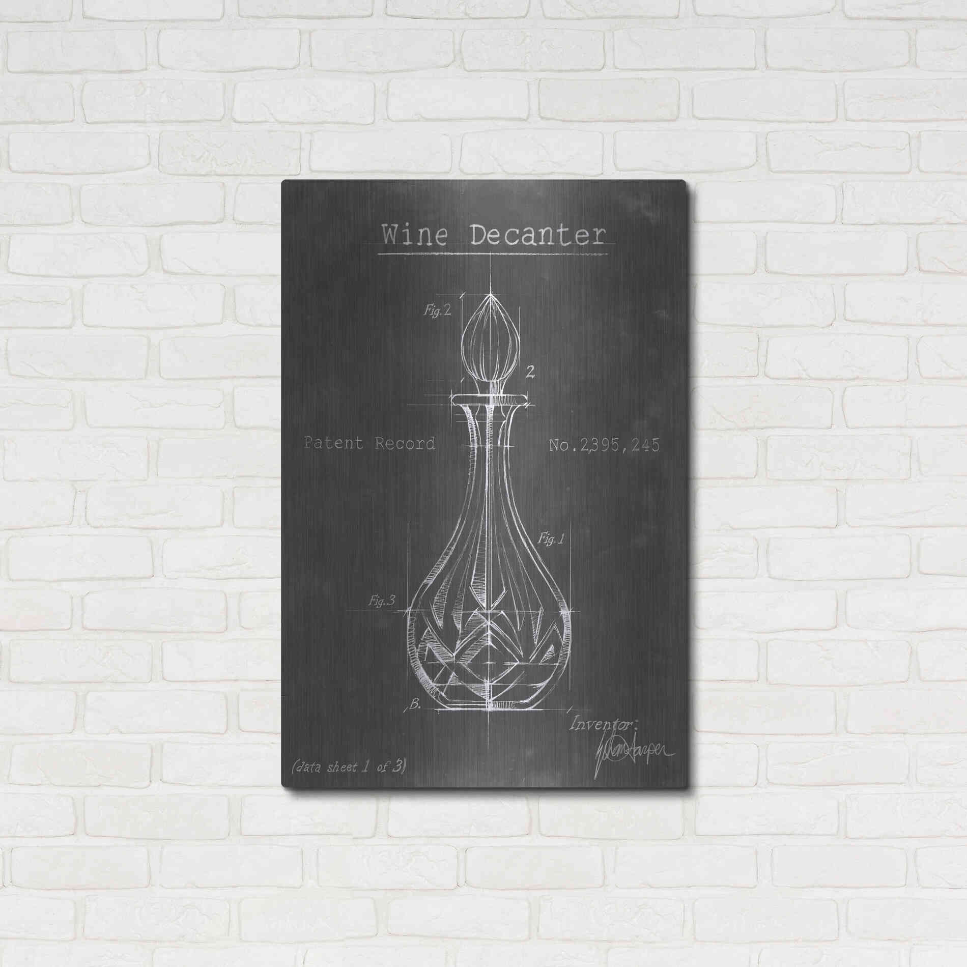 Luxe Metal Art 'Barware Blueprint VIII' by Ethan Harper Metal Wall Art,24x36