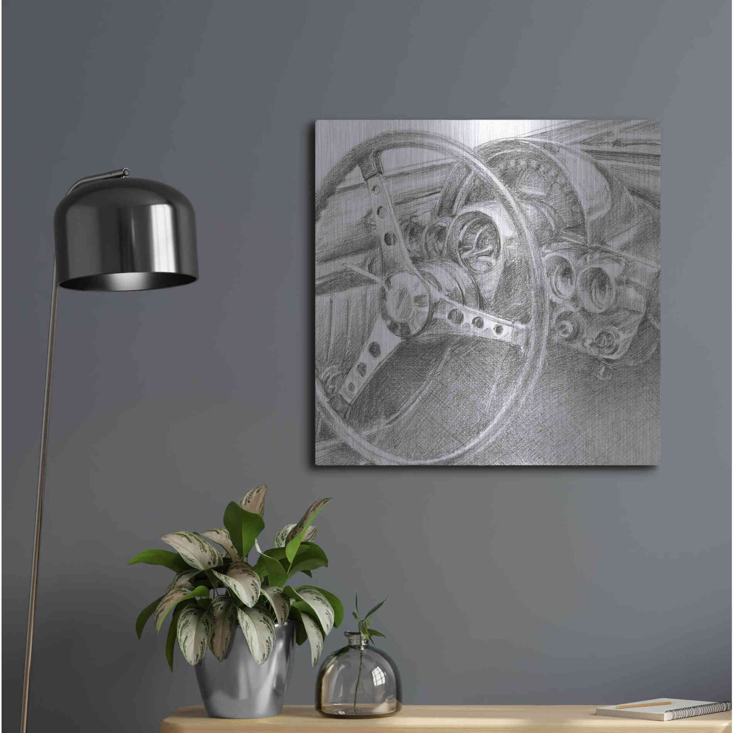 Luxe Metal Art 'Behind the Wheel II' by Ethan Harper Metal Wall Art,24x24