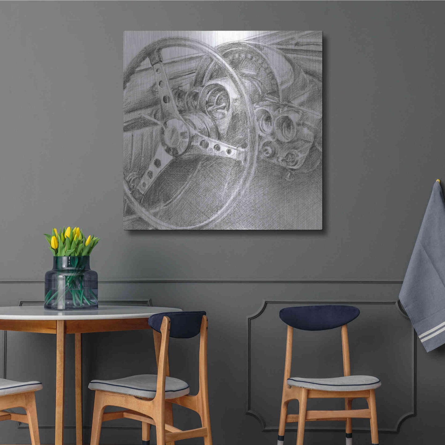 Luxe Metal Art 'Behind the Wheel II' by Ethan Harper Metal Wall Art,36x36