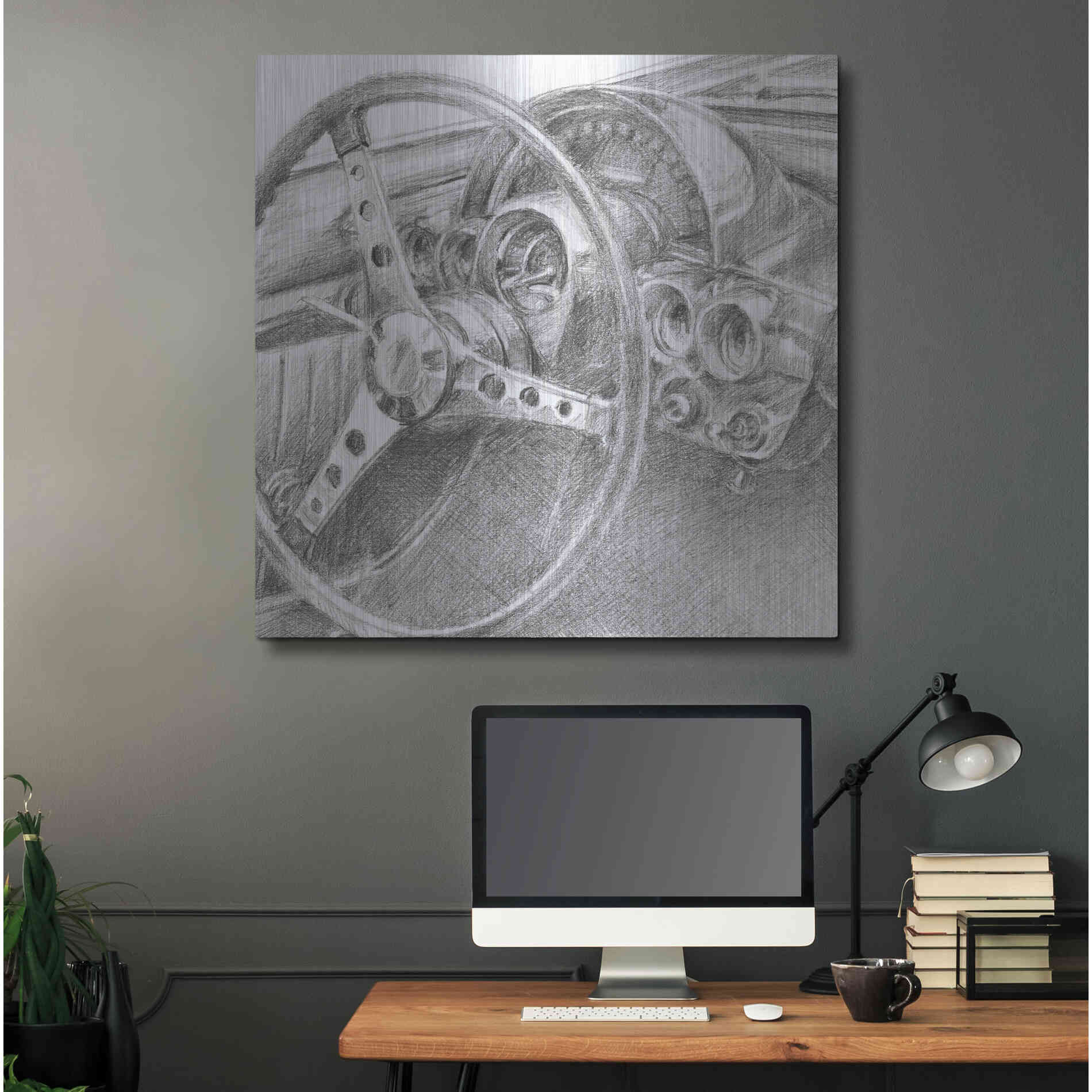 Luxe Metal Art 'Behind the Wheel II' by Ethan Harper Metal Wall Art,36x36