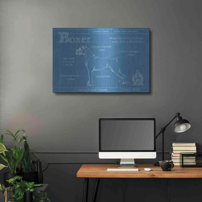 Luxe Metal Art 'Blueprint Boxer' by Ethan Harper Metal Wall Art,36x24