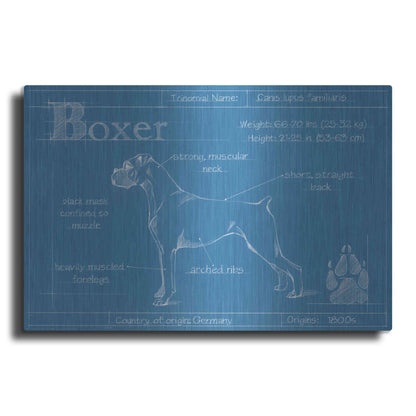 Luxe Metal Art 'Blueprint Boxer' by Ethan Harper Metal Wall Art