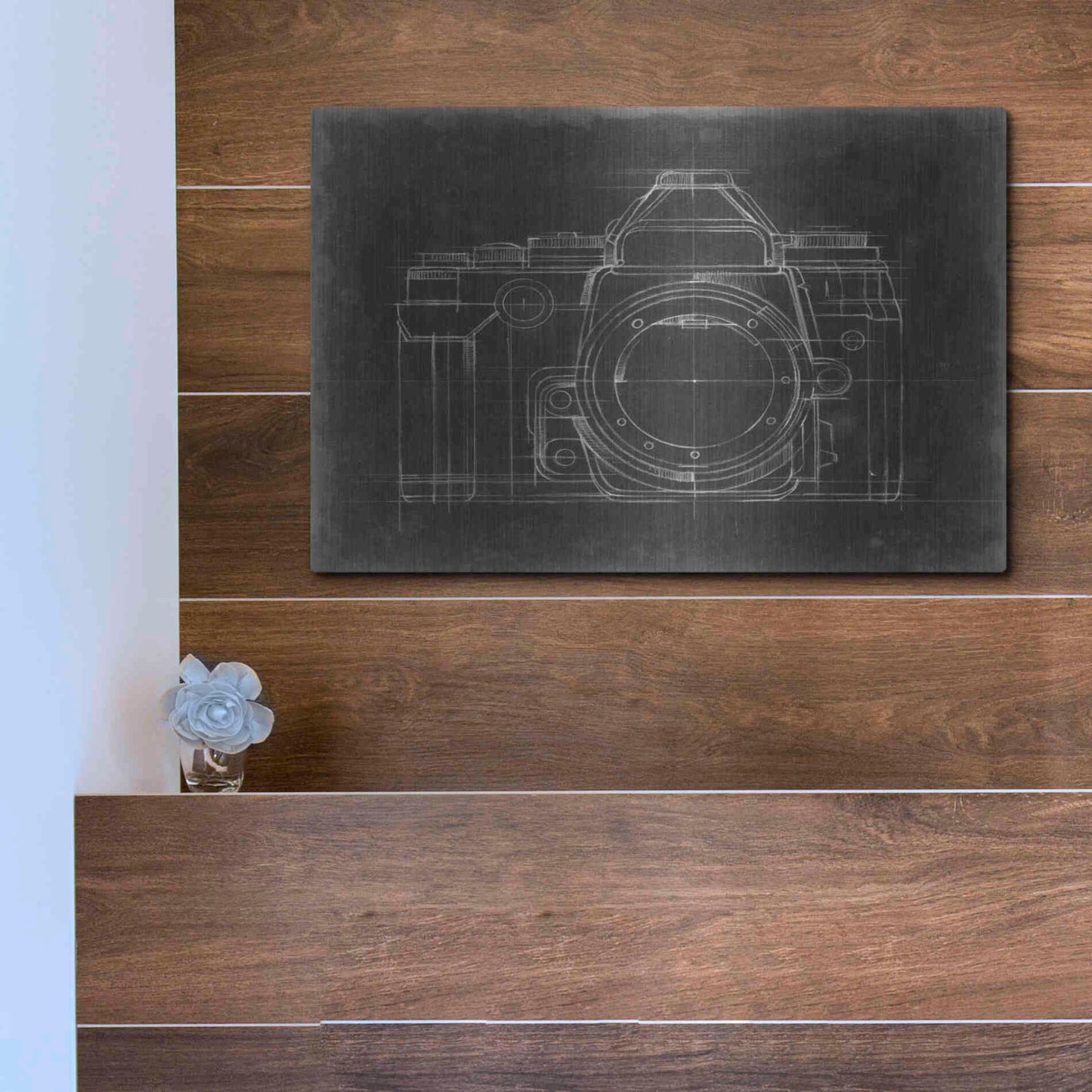 Luxe Metal Art 'Camera Blueprints IV' by Ethan Harper Metal Wall Art,16x12