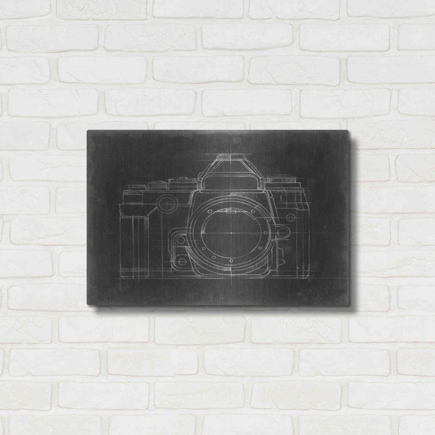 Luxe Metal Art 'Camera Blueprints IV' by Ethan Harper Metal Wall Art,24x16