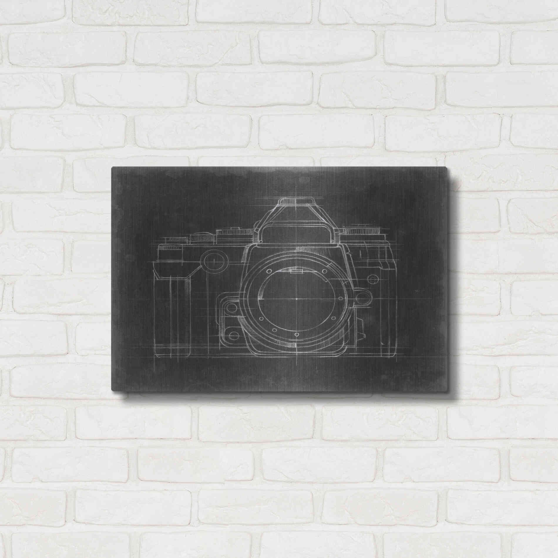 Luxe Metal Art 'Camera Blueprints IV' by Ethan Harper Metal Wall Art,24x16