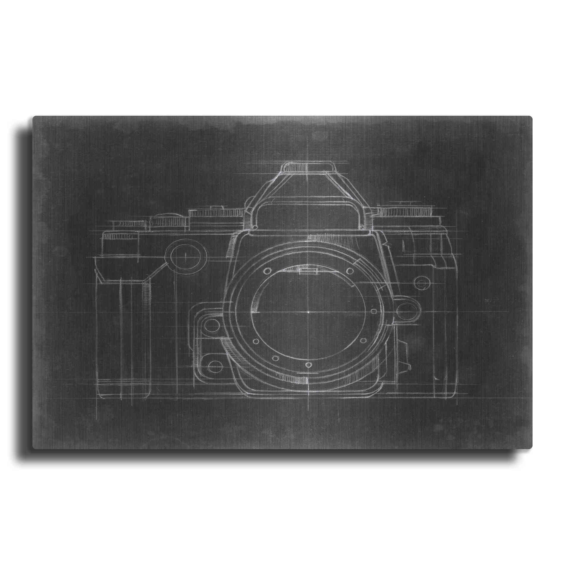 Luxe Metal Art 'Camera Blueprints IV' by Ethan Harper Metal Wall Art