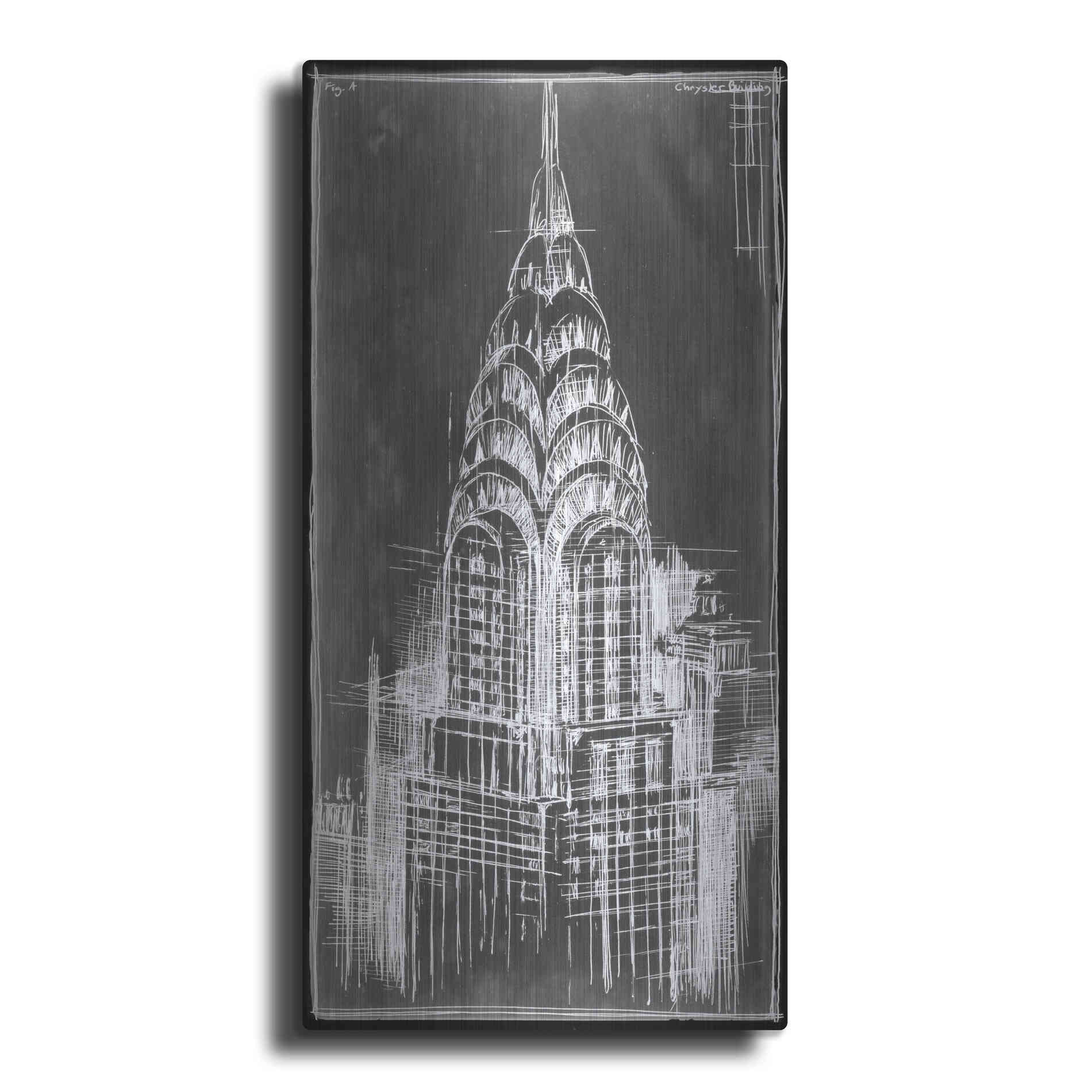 Luxe Metal Art 'Chrysler Blueprint' by Ethan Harper Metal Wall Art