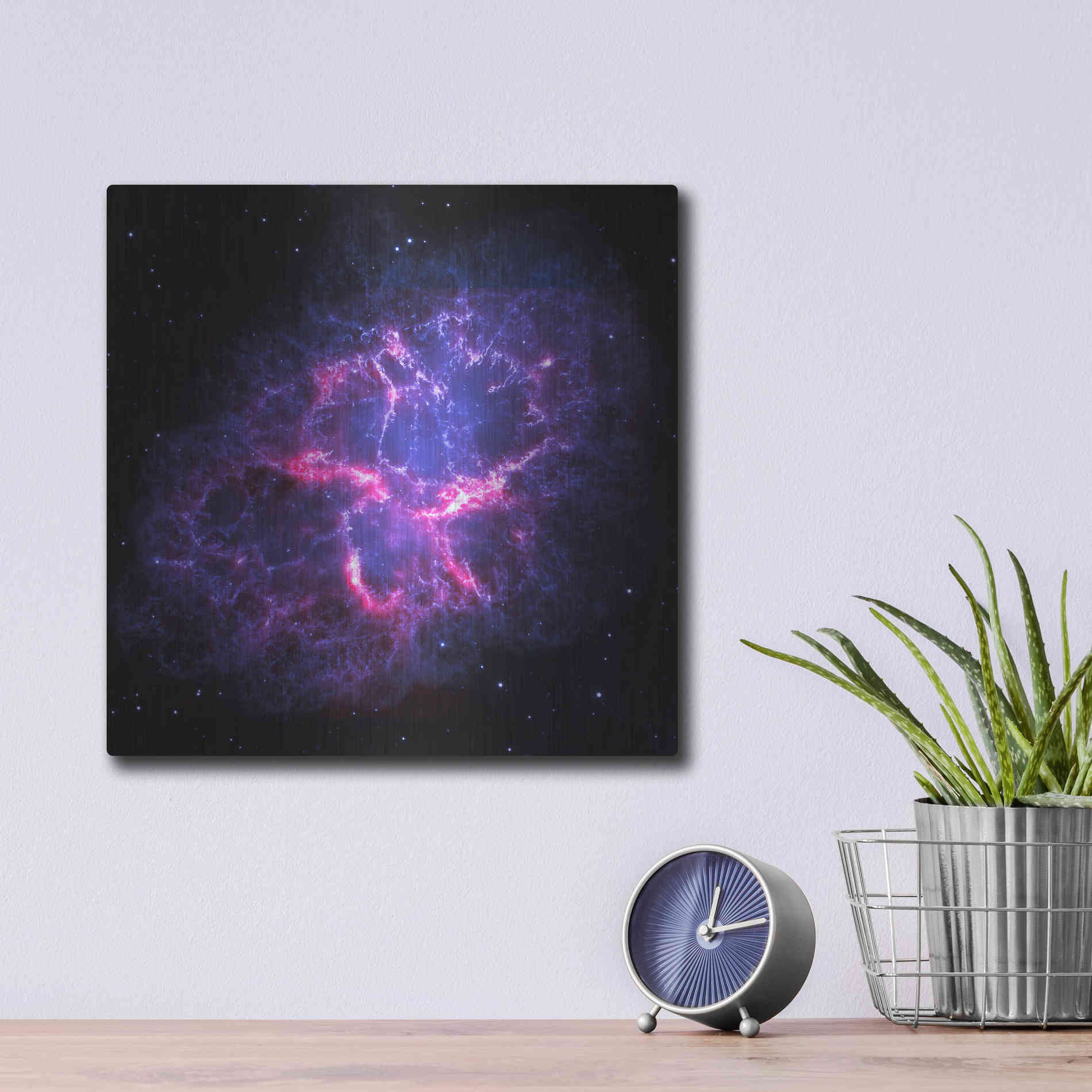 Luxe Metal Art 'Crab Nebula' Hubble Space Telescope, Metal Wall Art,12x12