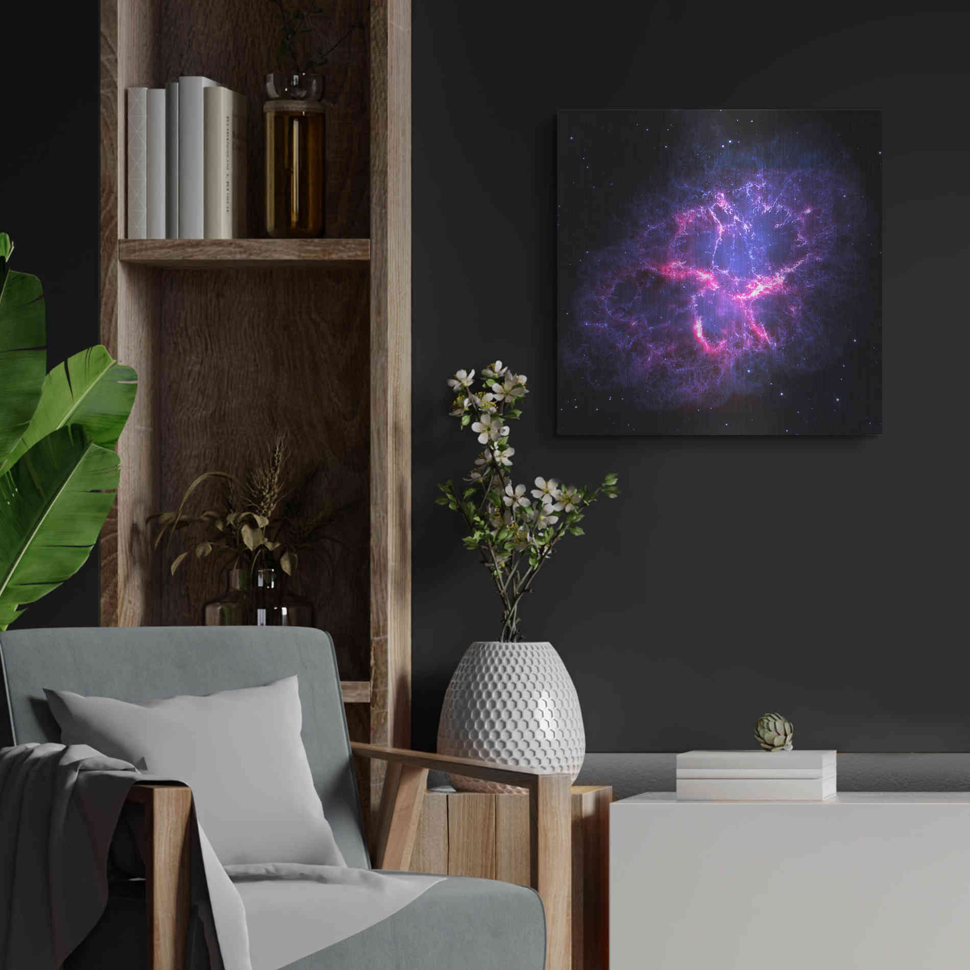 Luxe Metal Art 'Crab Nebula' Hubble Space Telescope, Metal Wall Art,24x24