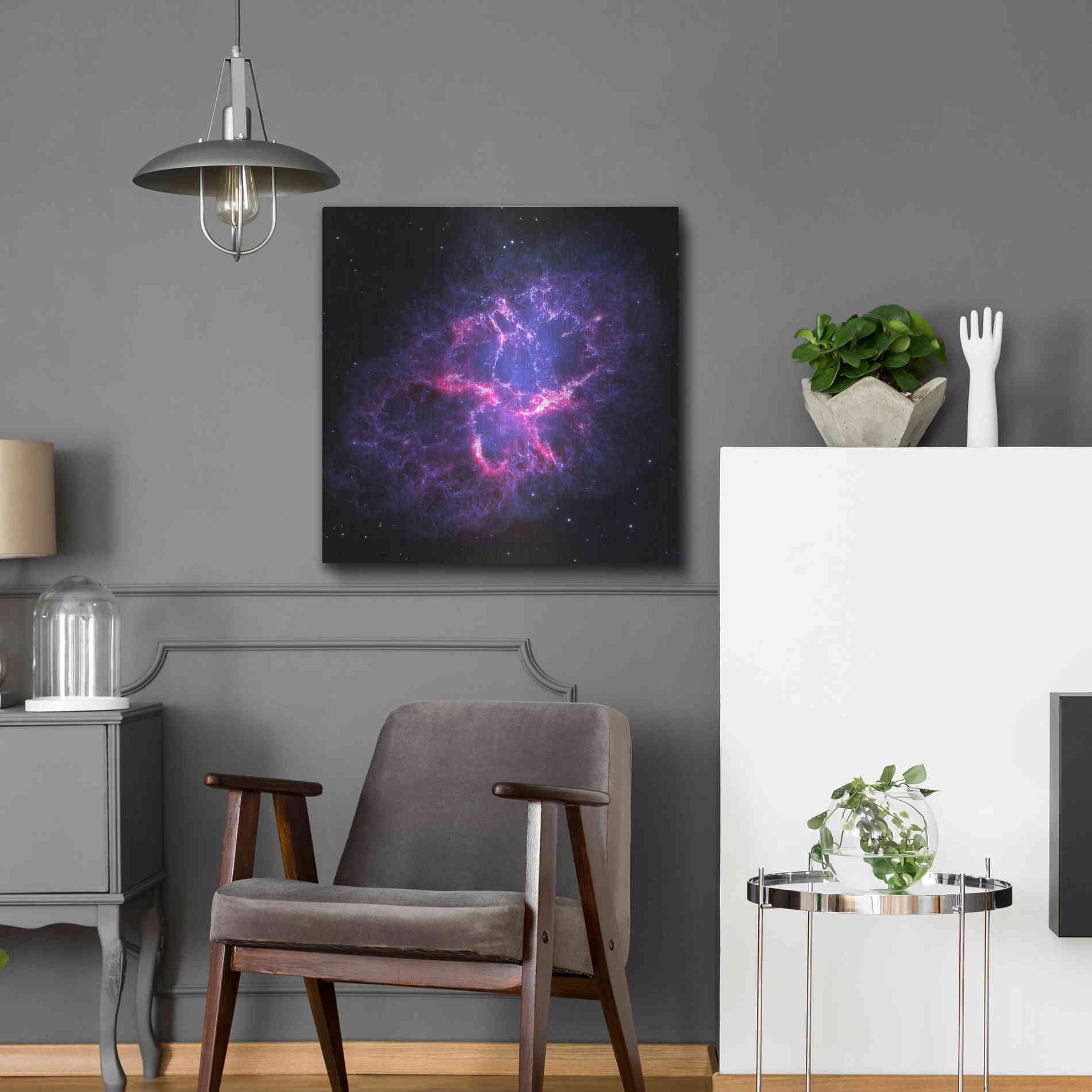 Luxe Metal Art 'Crab Nebula' Hubble Space Telescope, Metal Wall Art,24x24