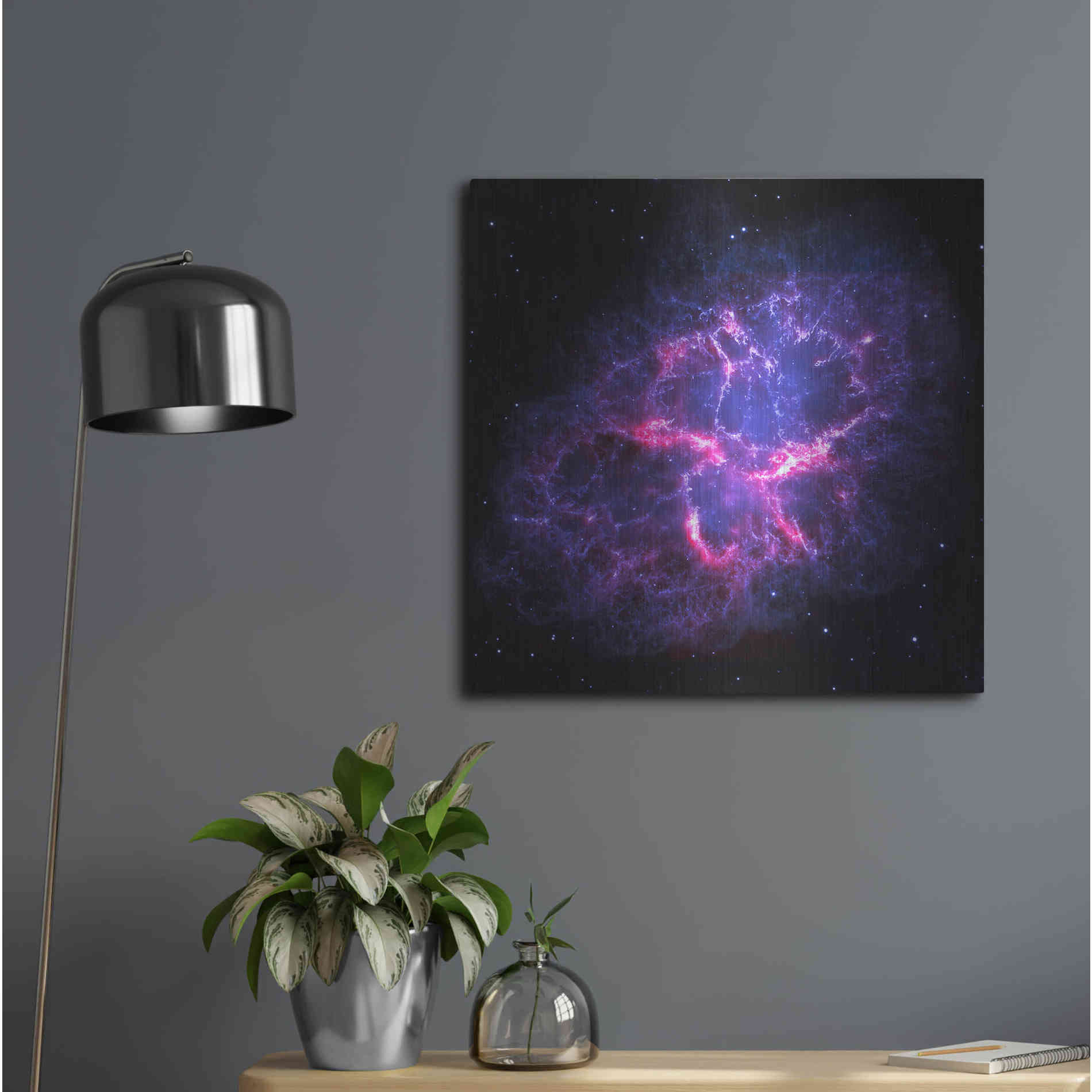 Luxe Metal Art 'Crab Nebula' Hubble Space Telescope, Metal Wall Art,24x24