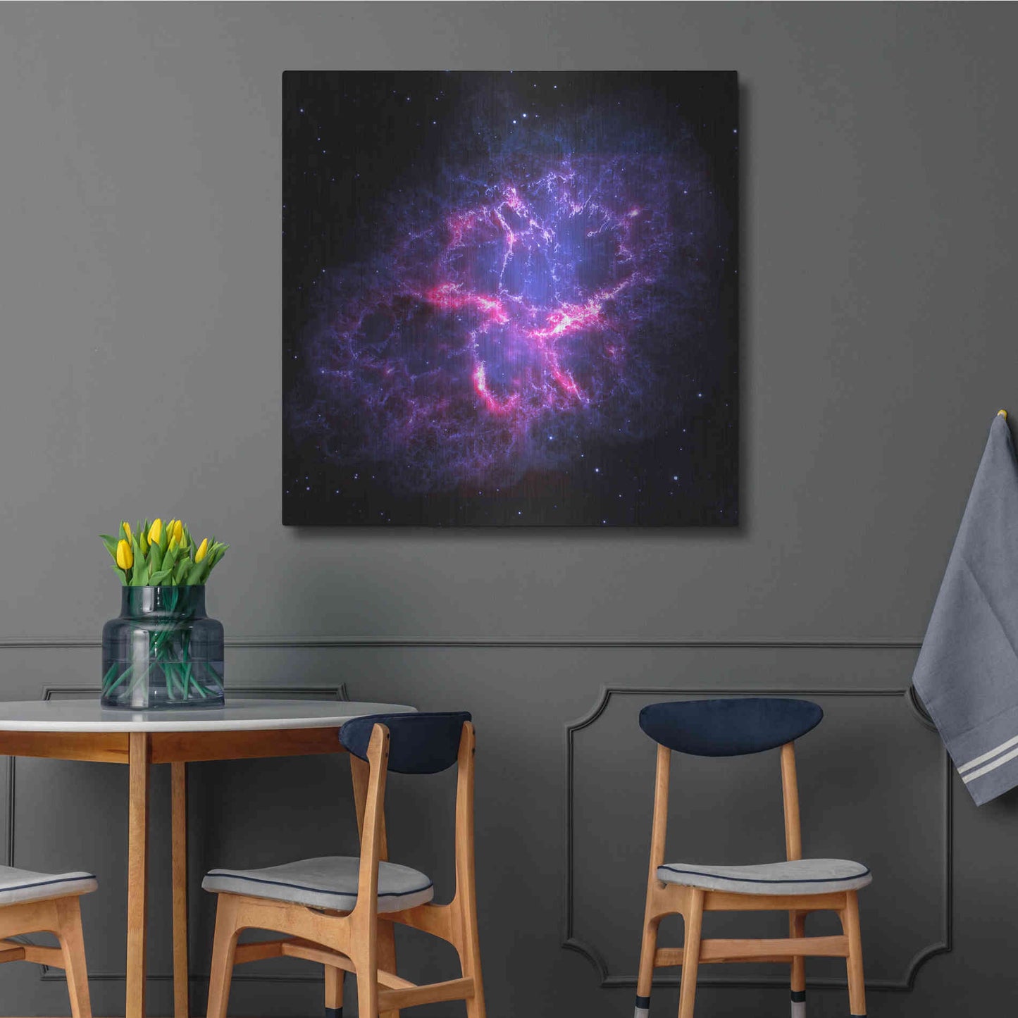 Luxe Metal Art 'Crab Nebula' Hubble Space Telescope, Metal Wall Art,36x36