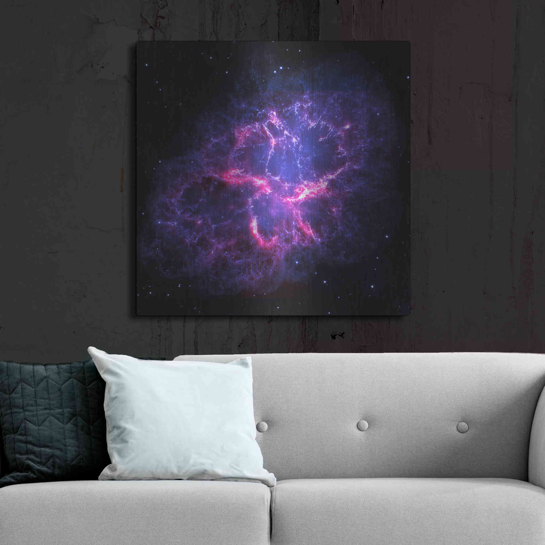 Luxe Metal Art 'Crab Nebula' Hubble Space Telescope, Metal Wall Art,36x36