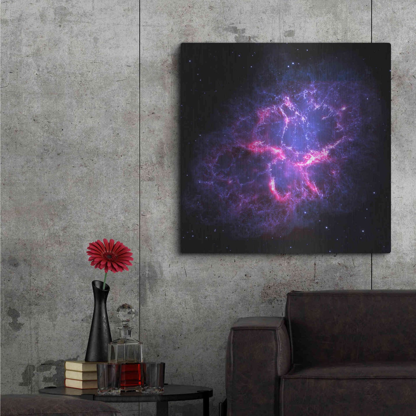 Luxe Metal Art 'Crab Nebula' Hubble Space Telescope, Metal Wall Art,36x36