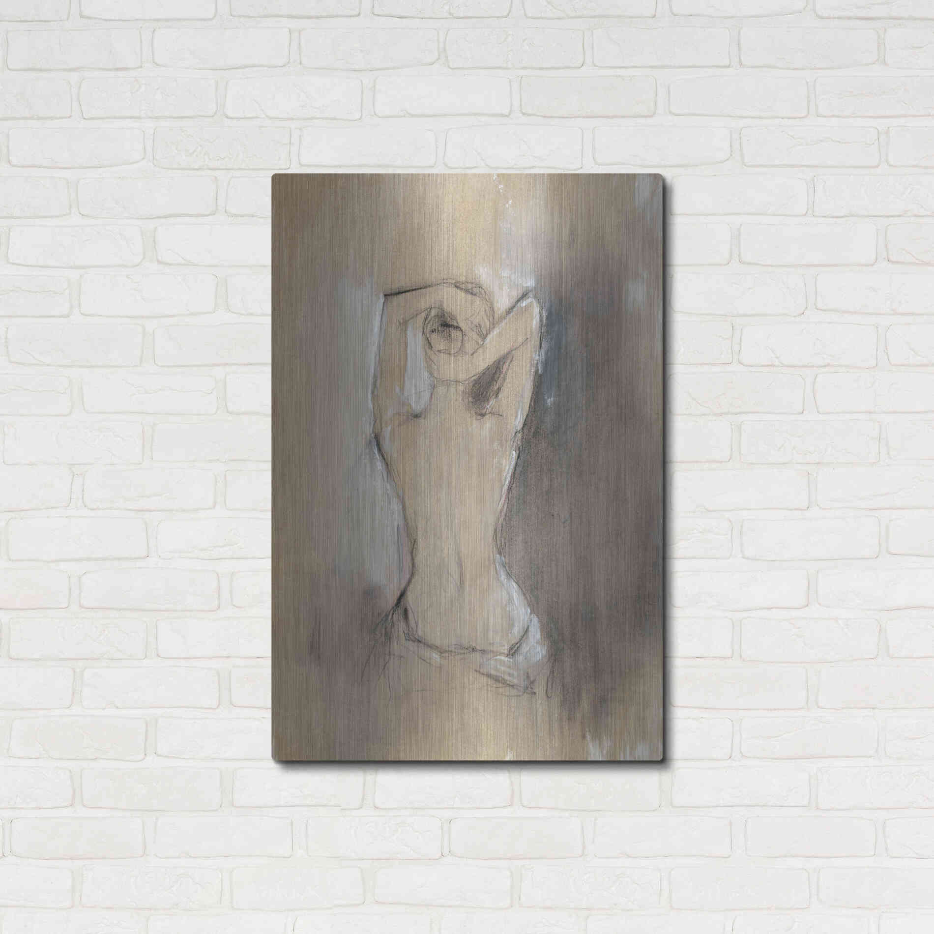 Luxe Metal Art 'Contemporary Draped Figure I' by Ethan Harper Metal Wall Art,24x36