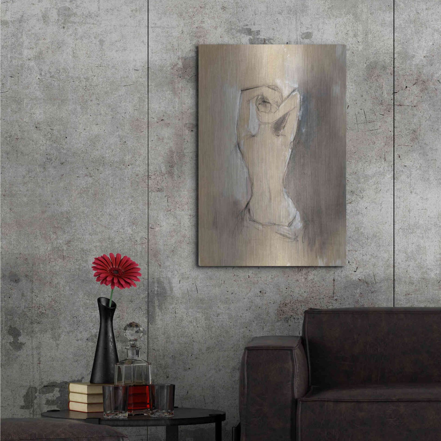 Luxe Metal Art 'Contemporary Draped Figure I' by Ethan Harper Metal Wall Art,24x36