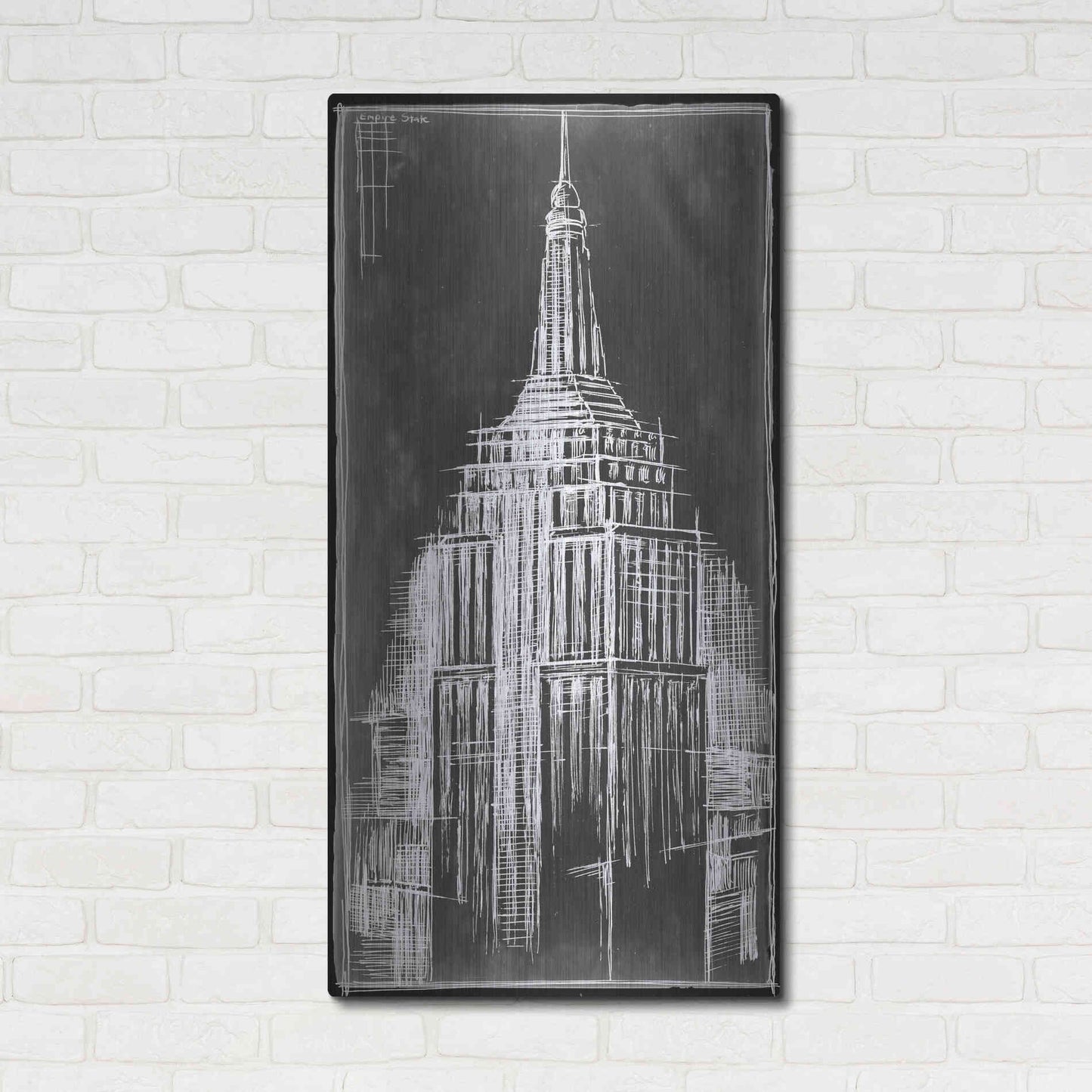 Luxe Metal Art 'Empire State Blueprint' by Ethan Harper Metal Wall Art,24x48