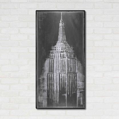 Luxe Metal Art 'Empire State Blueprint' by Ethan Harper Metal Wall Art,24x48