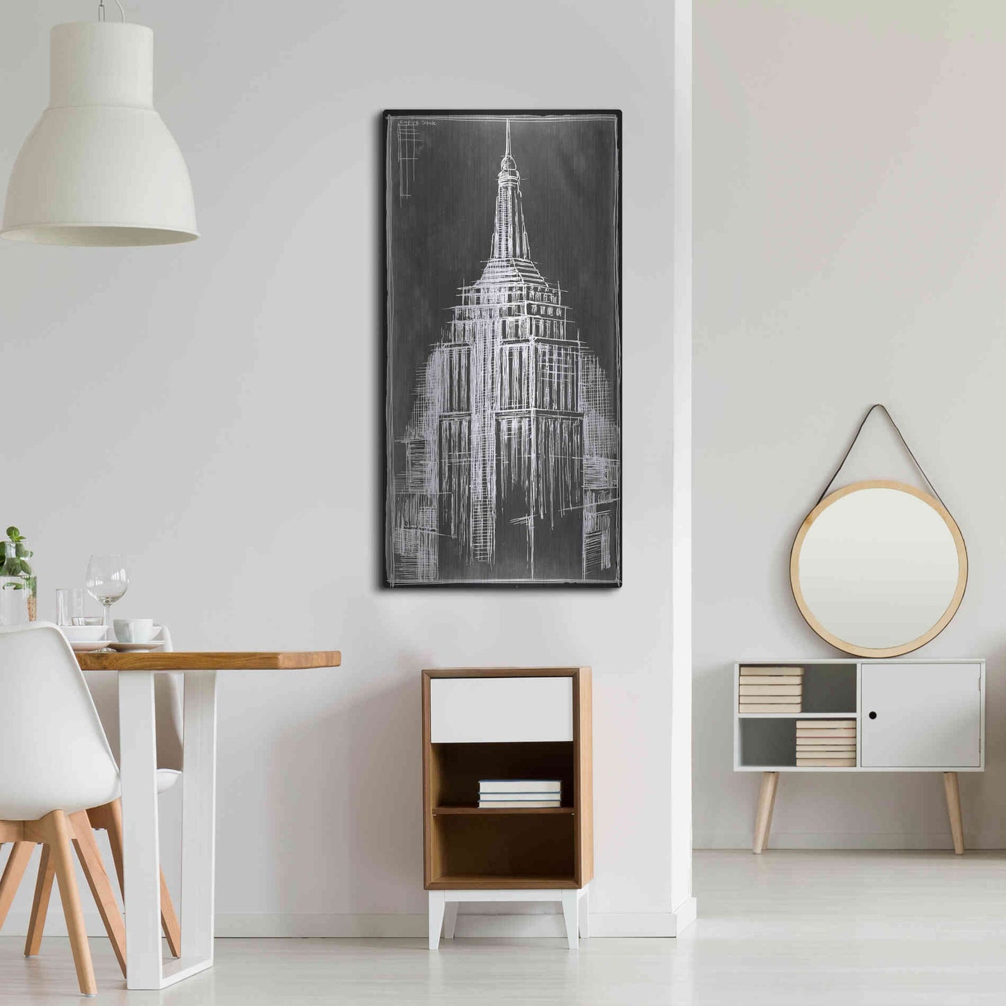 Luxe Metal Art 'Empire State Blueprint' by Ethan Harper Metal Wall Art,24x48