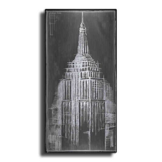 Luxe Metal Art 'Empire State Blueprint' by Ethan Harper Metal Wall Art