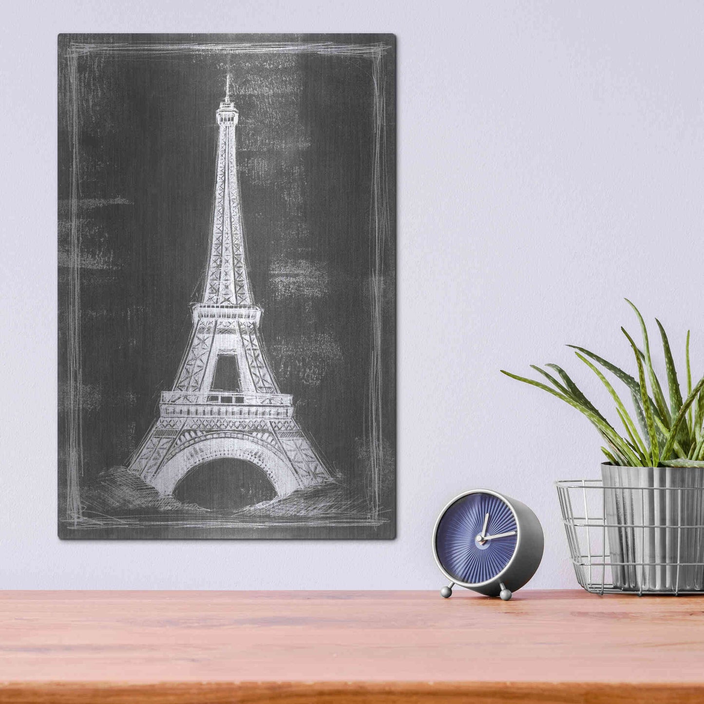 Luxe Metal Art 'European Icon Blueprint I' by Ethan Harper Metal Wall Art,12x16