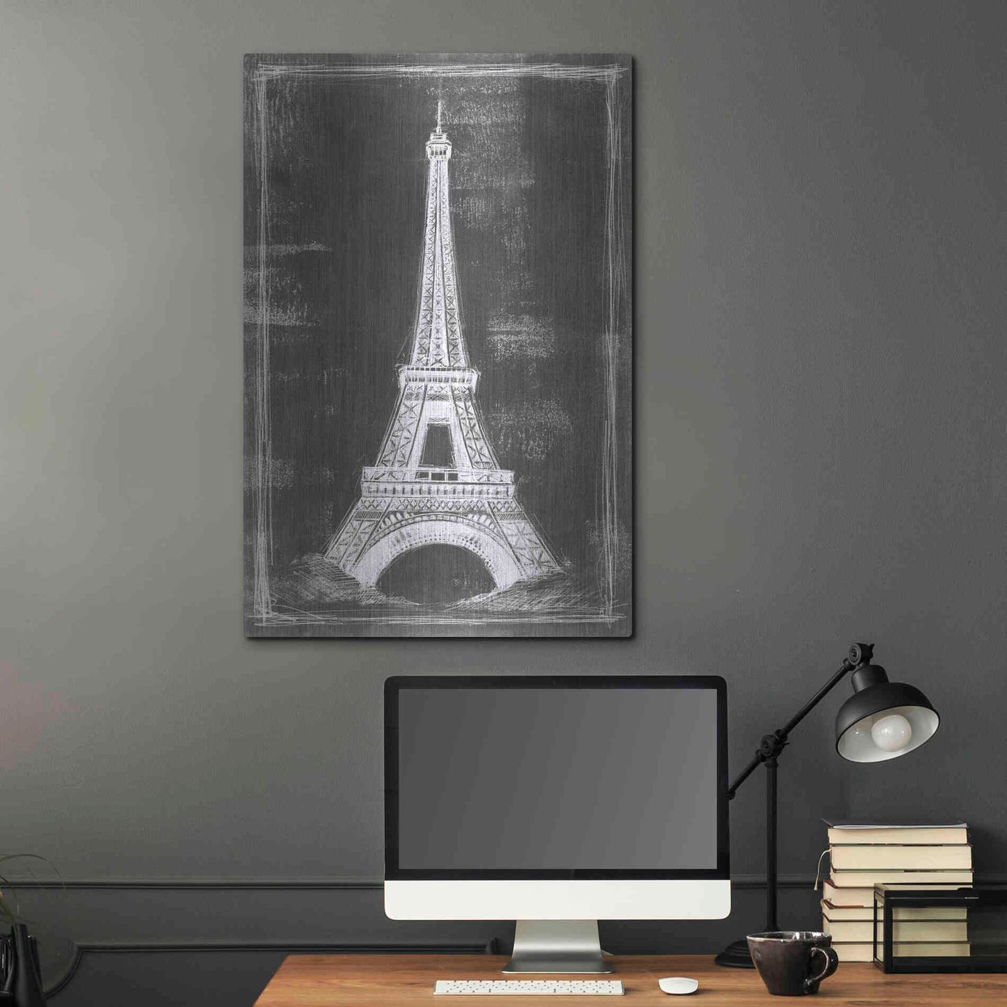 Luxe Metal Art 'European Icon Blueprint I' by Ethan Harper Metal Wall Art,24x36