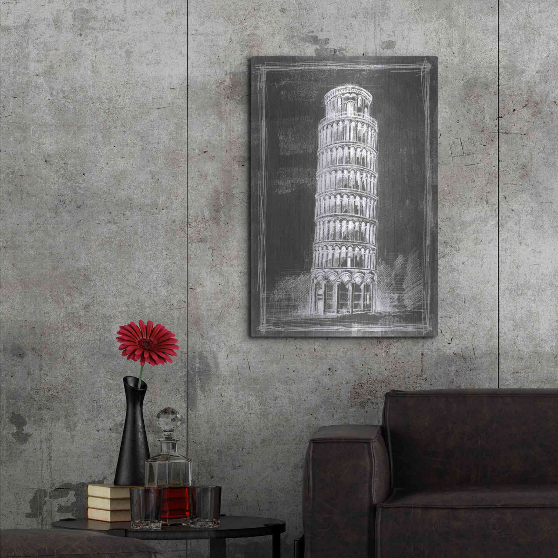 Luxe Metal Art 'European Icon Blueprint II' by Ethan Harper Metal Wall Art,24x36