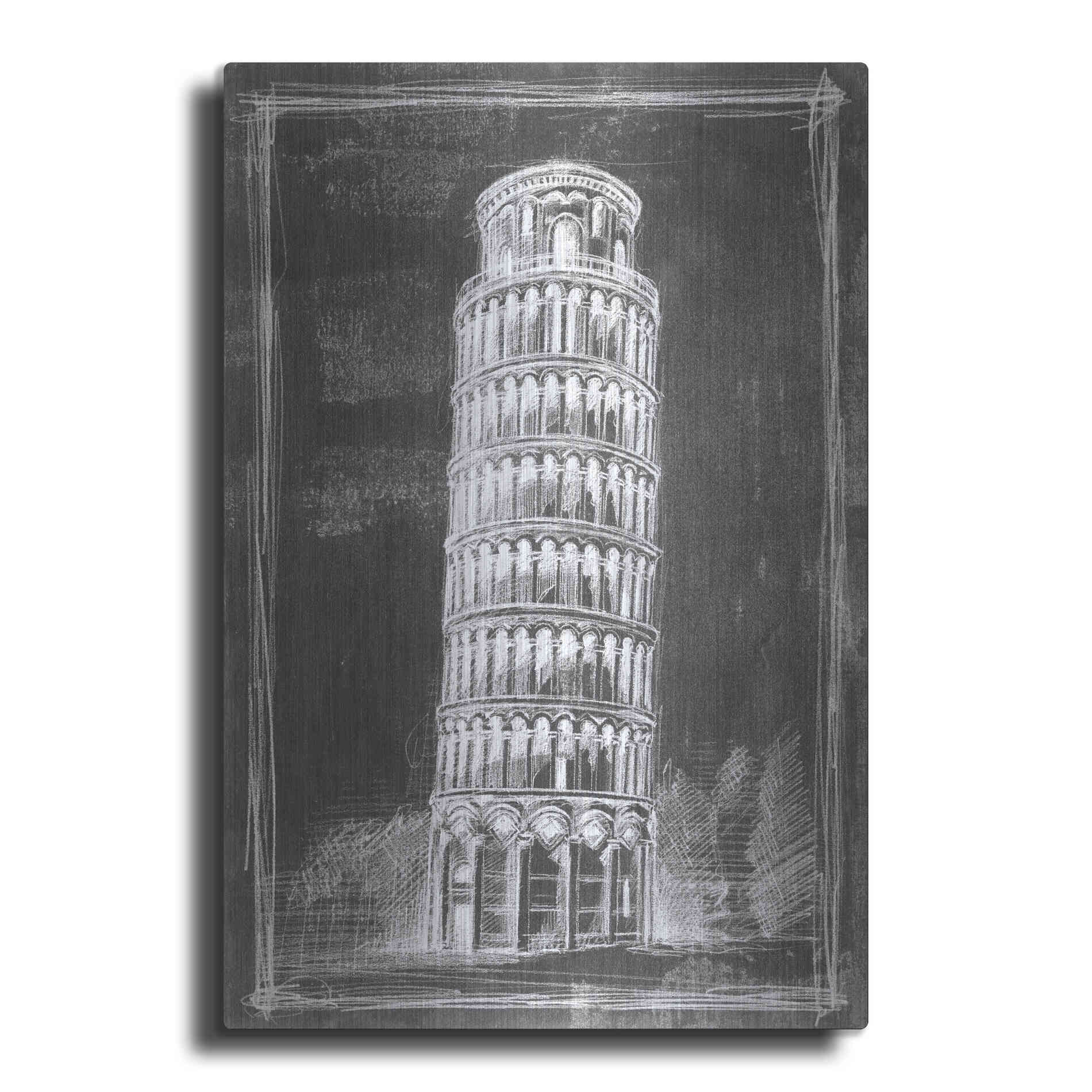 Luxe Metal Art 'European Icon Blueprint II' by Ethan Harper Metal Wall Art