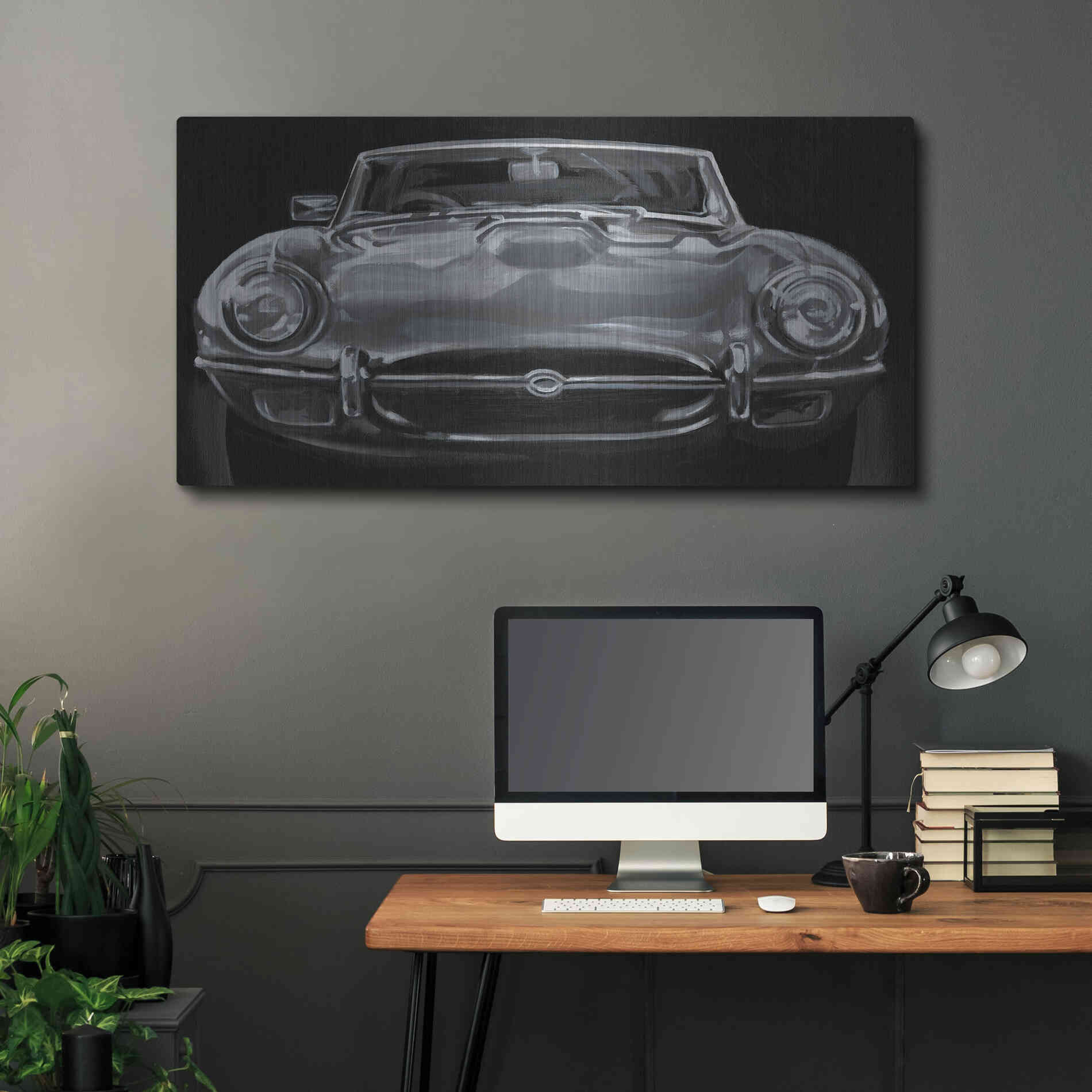 Luxe Metal Art 'European Sports Car I' by Ethan Harper Metal Wall Art,48x24