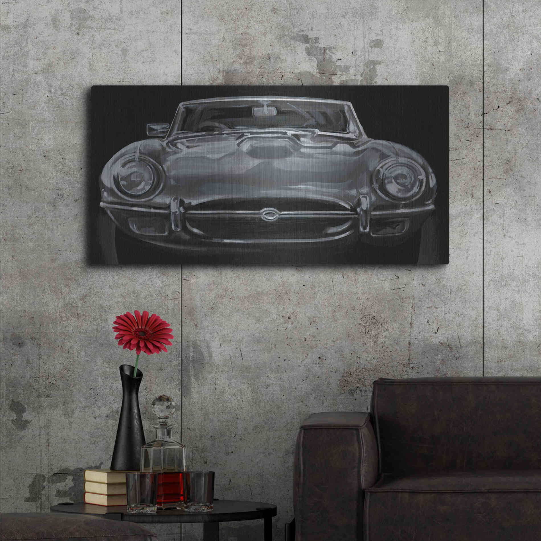 Luxe Metal Art 'European Sports Car I' by Ethan Harper Metal Wall Art,48x24