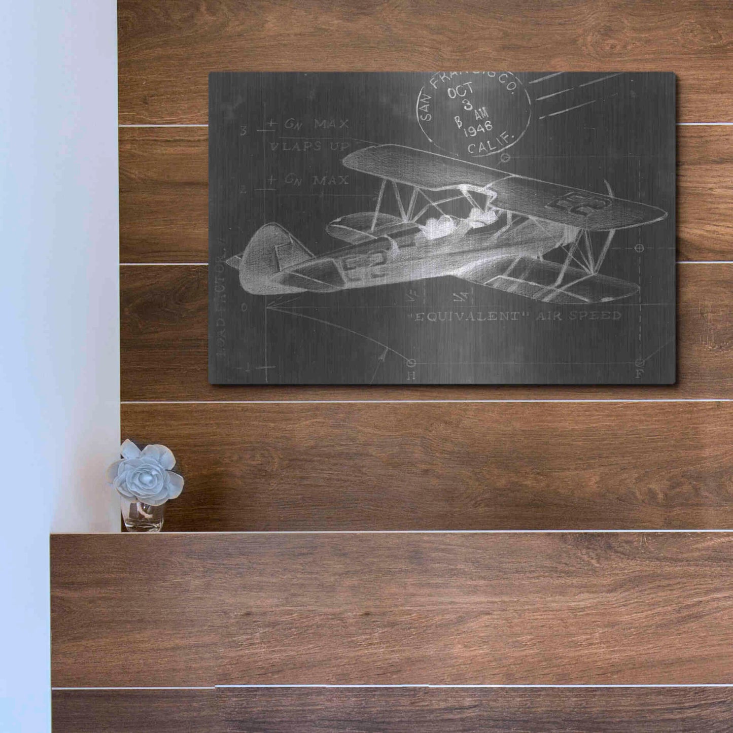 Luxe Metal Art 'Flight Schematic I' by Ethan Harper Metal Wall Art,16x12