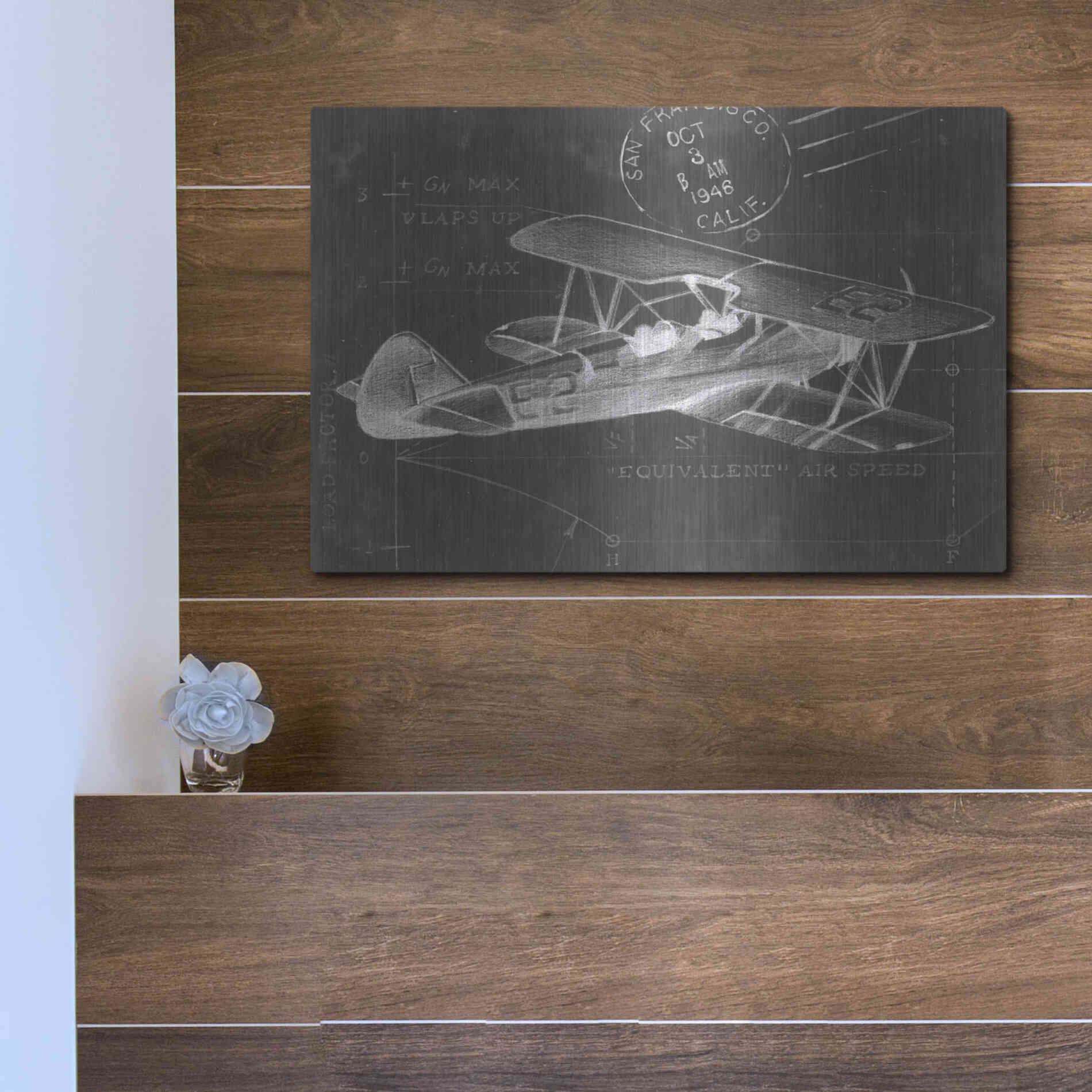 Luxe Metal Art 'Flight Schematic I' by Ethan Harper Metal Wall Art,16x12