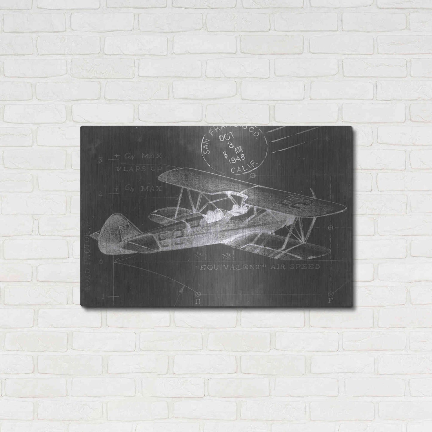 Luxe Metal Art 'Flight Schematic I' by Ethan Harper Metal Wall Art,36x24