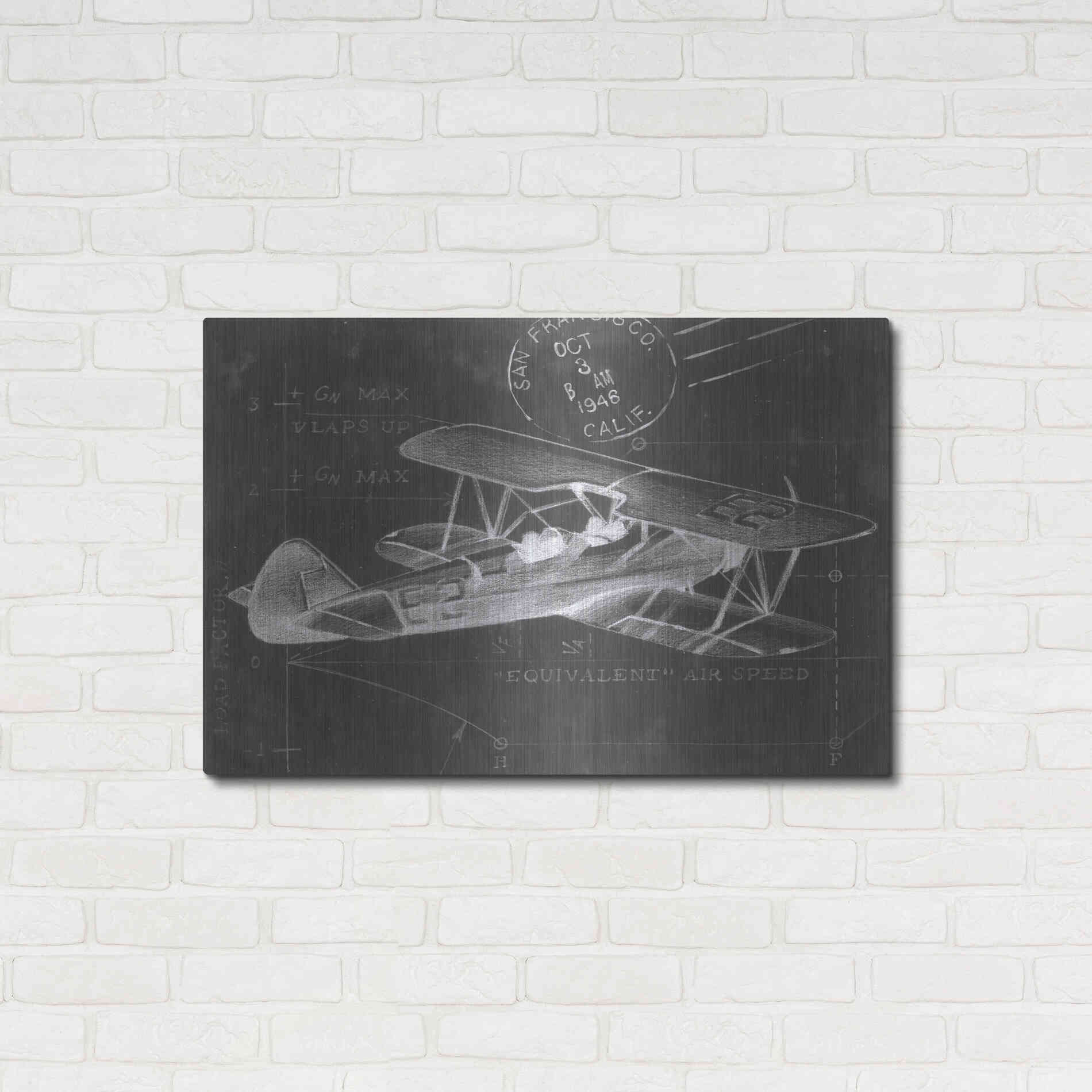 Luxe Metal Art 'Flight Schematic I' by Ethan Harper Metal Wall Art,36x24