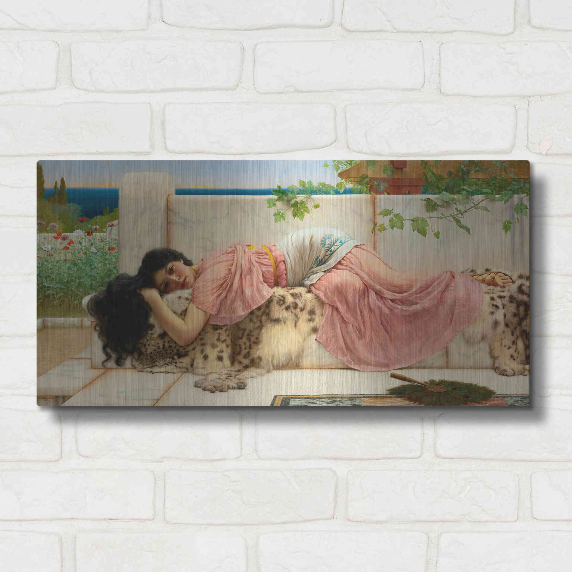 Luxe Metal Art 'When the Heart is Young' by John William Godward, Metal Wall Art,24x12