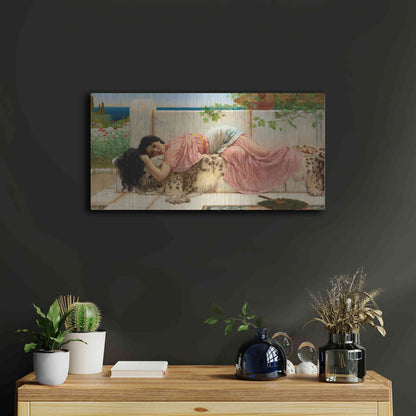 Luxe Metal Art 'When the Heart is Young' by John William Godward, Metal Wall Art,24x12