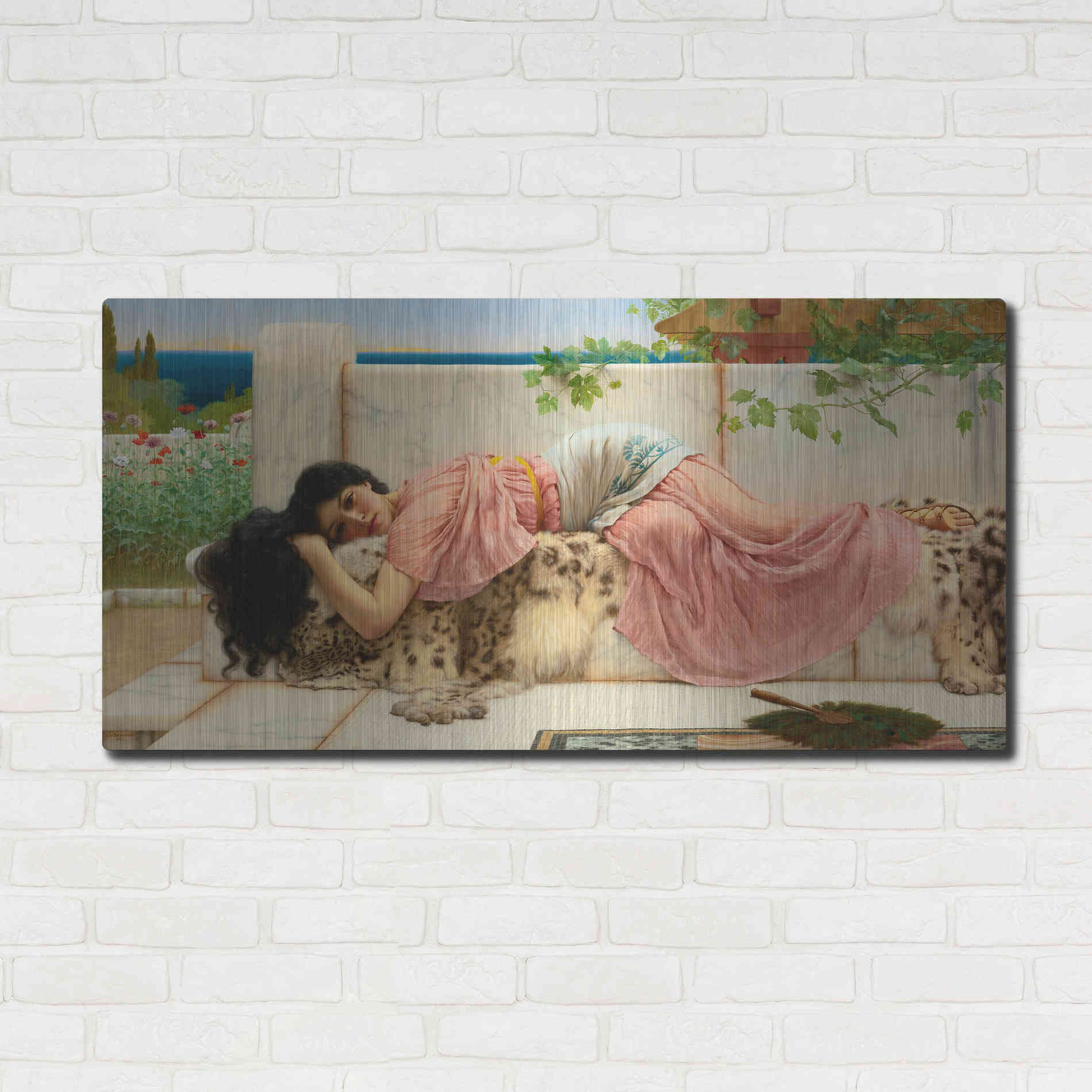 Luxe Metal Art 'When the Heart is Young' by John William Godward, Metal Wall Art,48x24