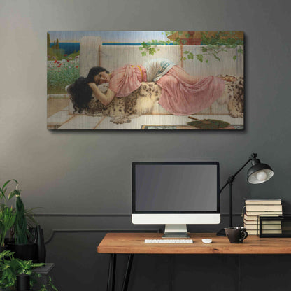 Luxe Metal Art 'When the Heart is Young' by John William Godward, Metal Wall Art,48x24