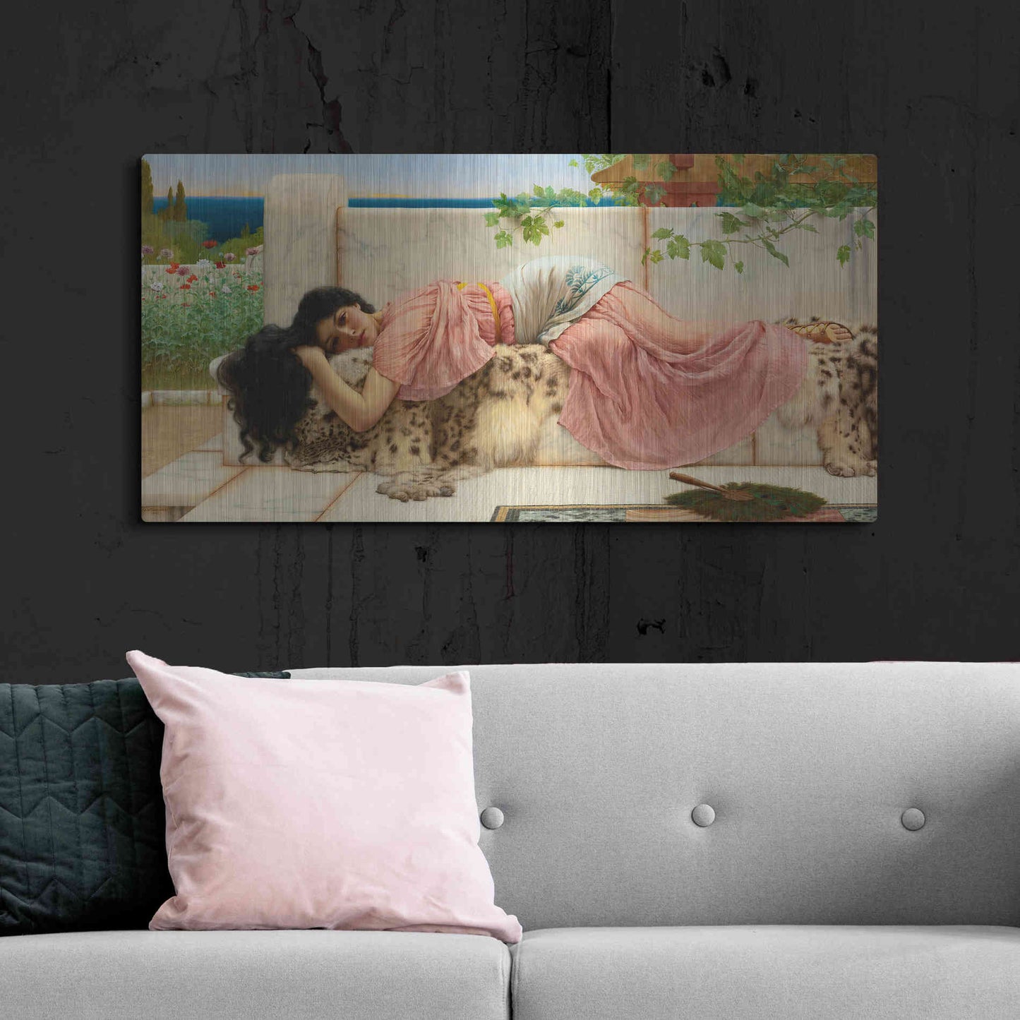 Luxe Metal Art 'When the Heart is Young' by John William Godward, Metal Wall Art,48x24