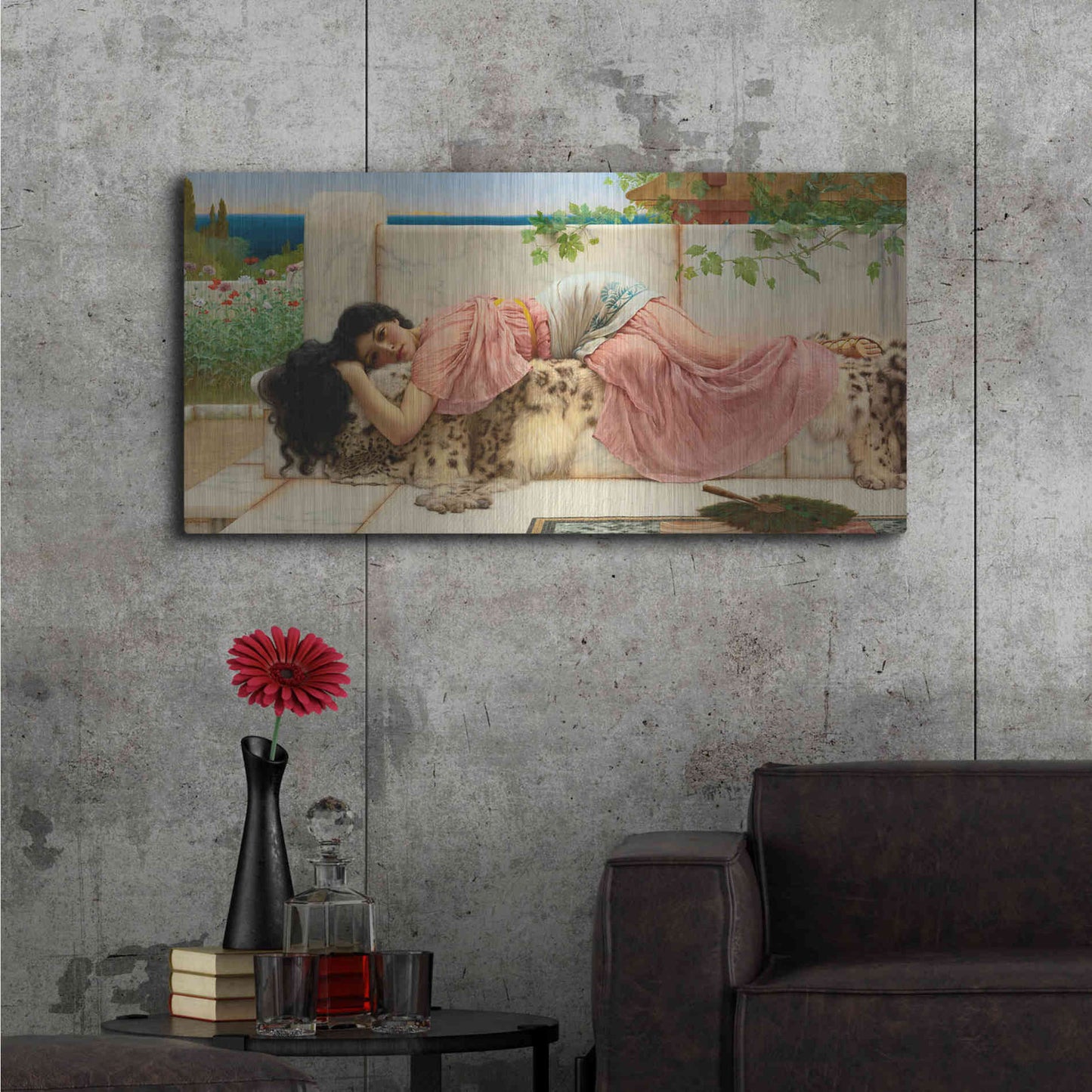 Luxe Metal Art 'When the Heart is Young' by John William Godward, Metal Wall Art,48x24