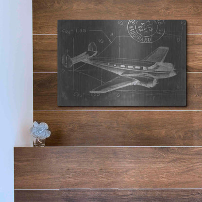 Luxe Metal Art 'Flight Schematic IV' by Ethan Harper Metal Wall Art,16x12