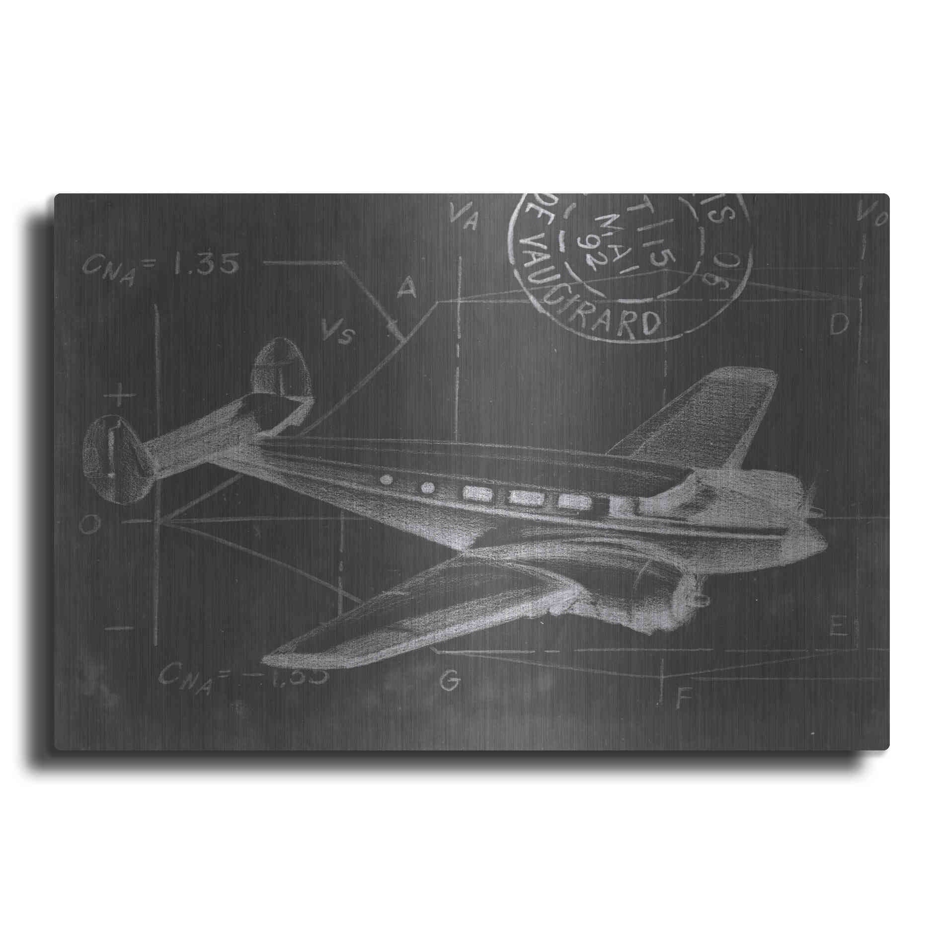 Luxe Metal Art 'Flight Schematic IV' by Ethan Harper Metal Wall Art