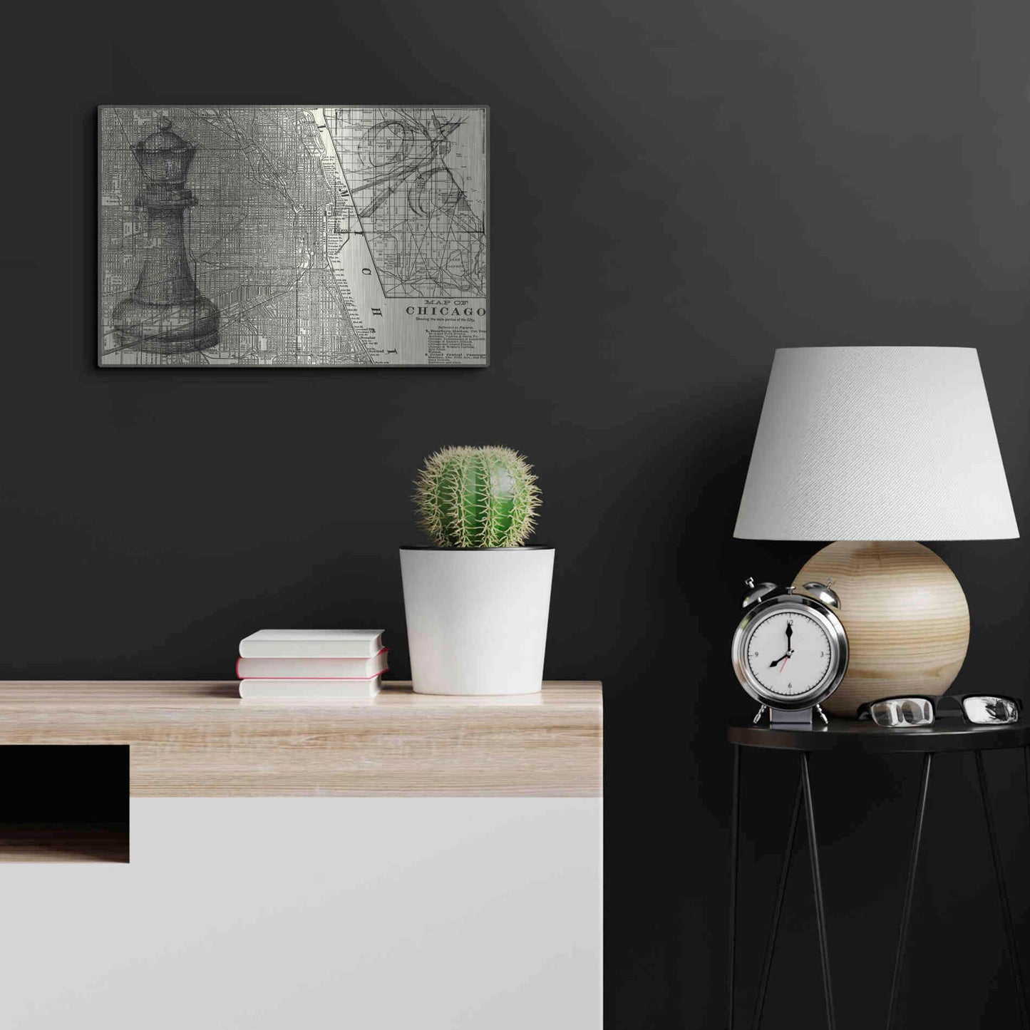 Luxe Metal Art 'Office Sketches Collection E' by Ethan Harper Metal Wall Art,24x16